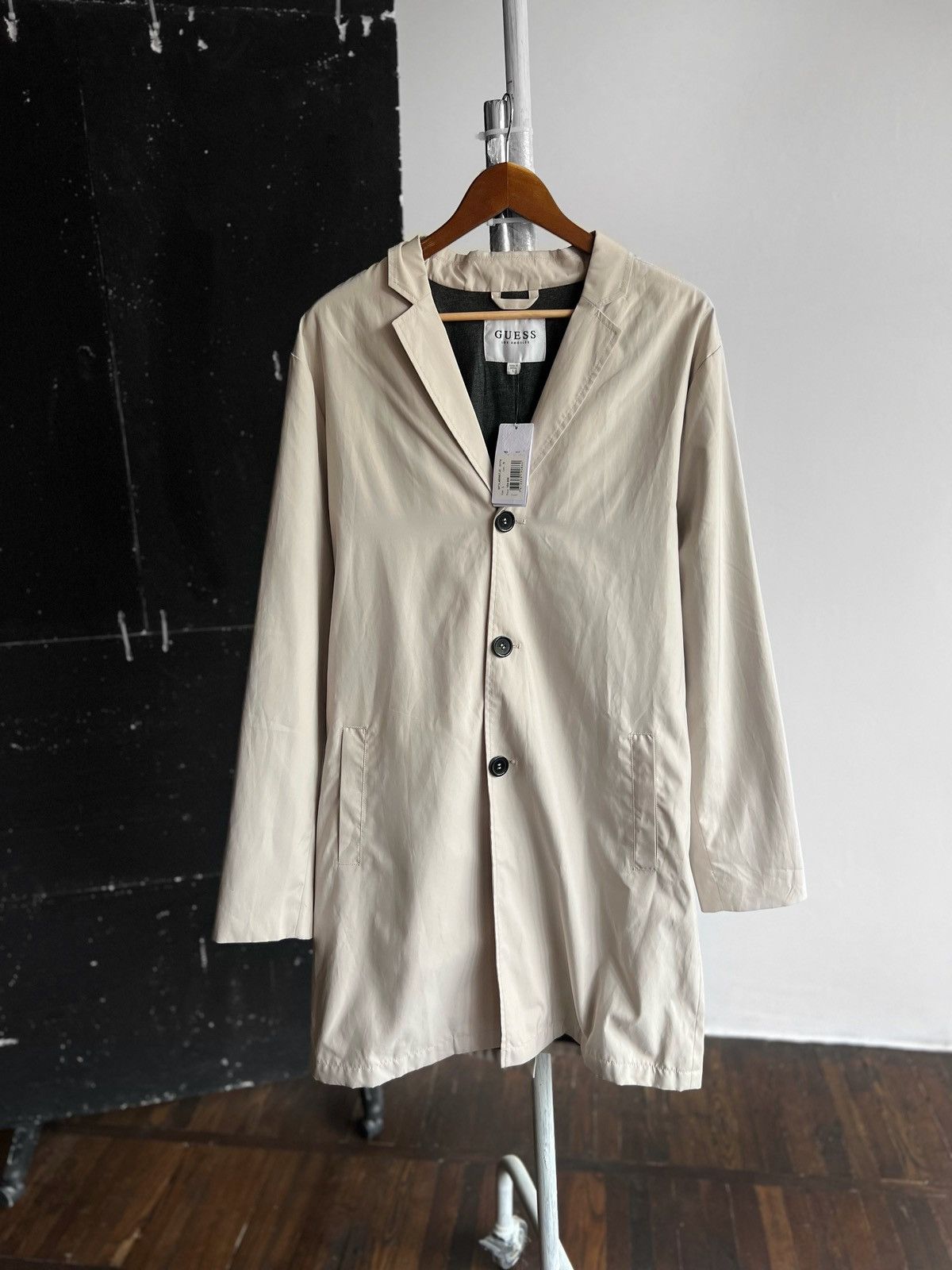 Designer × Guess Guess Mens New Beige Long Sleeve Trench Coat Jacket RRP €170 Size US L / EU 52-54 / 3 - 1 Thumbnail