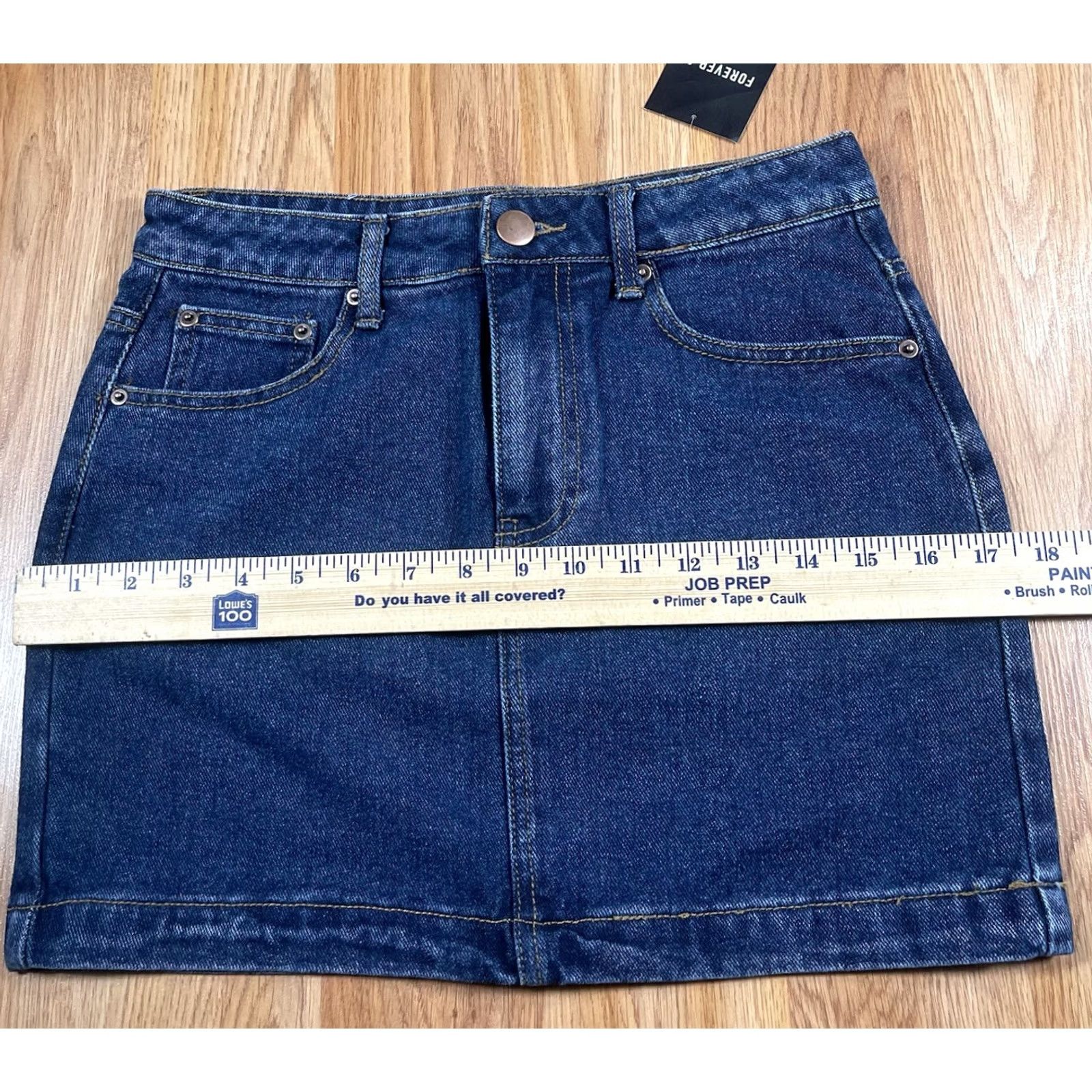 Forever 21 FOREVER 21 Denim Jeans Skirt Womens S Small Mini Pencil Above Knee Cotton Blend Size 28" / US 6 / IT 42 - 5 Thumbnail