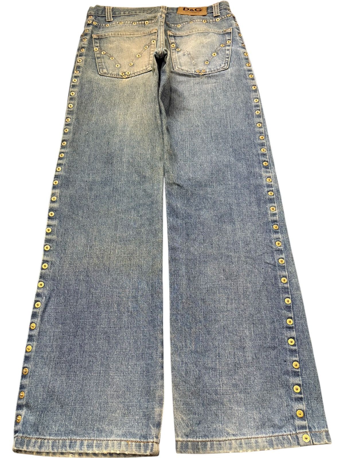 Dolce & Gabbana Vintage Dolce Gabbana Studded Mud Wash Loose Jeans Size 29" - 2 Thumbnail