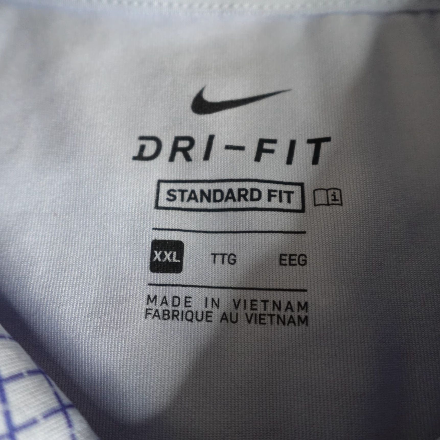 Nike Nike Polo Shirt Golf 2XL Blue Striped Geometric Dri-Fit Nike Golf Men Polo Shirt 2XL Blue Geometric Embroidered Size US XXL / EU 58 / 5 - 6 Thumbnail