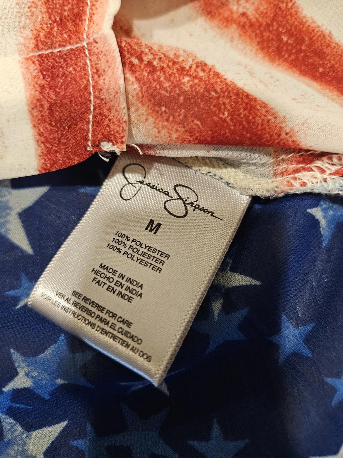 Designer Jessica Simpson Stars and Stripes Sleeveless Top Size M / US 6-8 / IT 42-44 - 6 Thumbnail