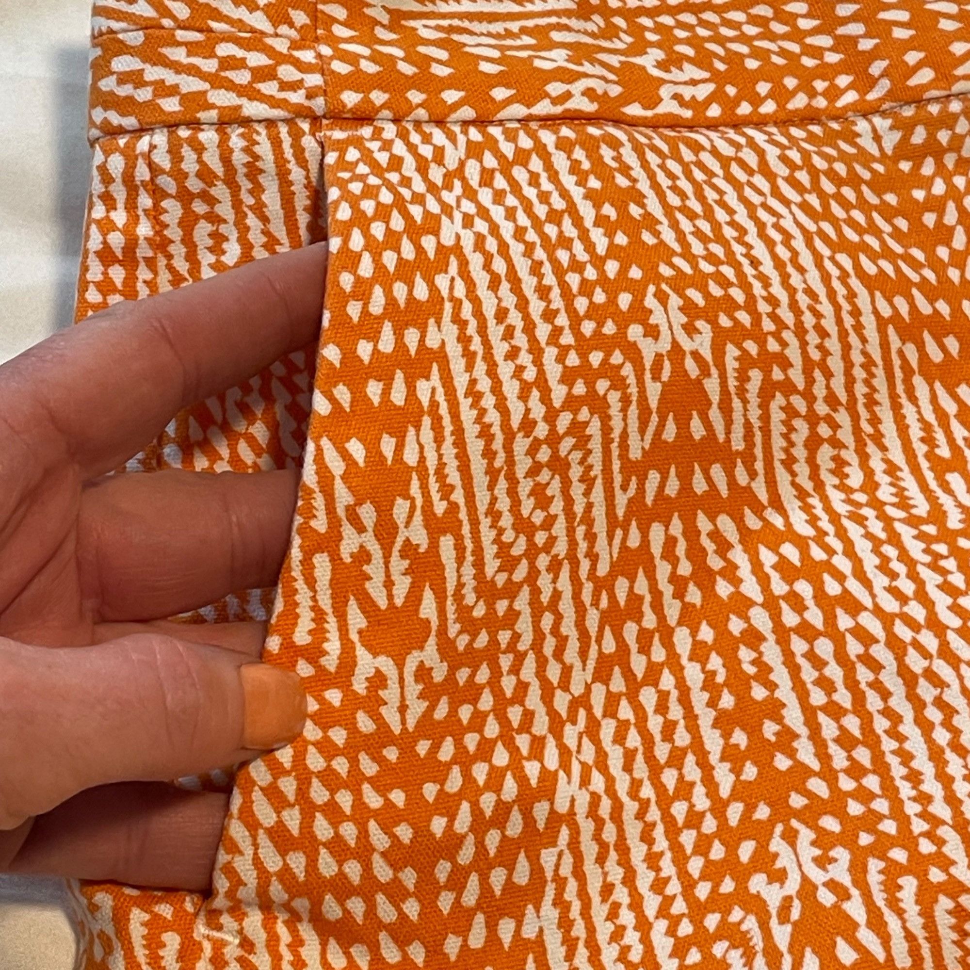 J.Crew J. Crew Orange & White Patterned Womens Shorts Size 6 Cotton Size 28" / US 6 / IT 42 - 8 Thumbnail
