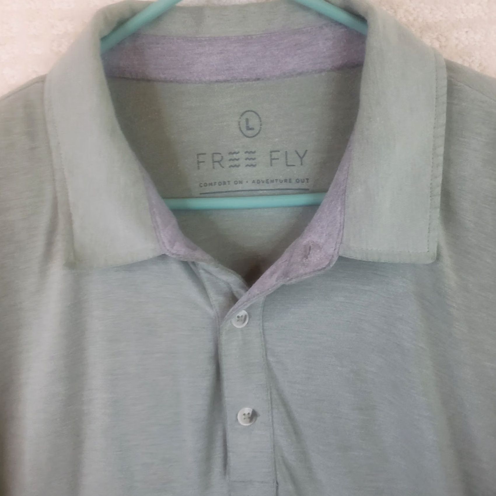 Vintage Free Fly Polo Shirt Mens Large Green Performance Bamboo Stretch Golf Shirt Size US L / EU 52-54 / 3 - 4 Thumbnail