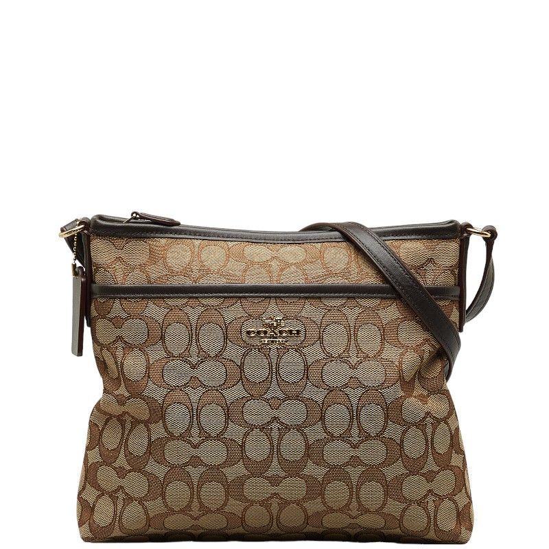 image of Coach Signature Canvas Crossbody Bag Crossbody Bag Canvas In in Brown, Women's
