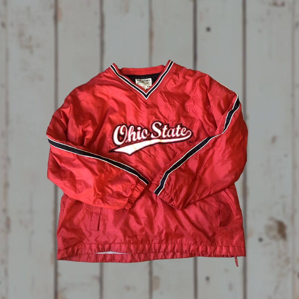 Vintage Steve & Barry’s Jacket Mens 2XL Red OSU Pullover Windbreaker Lined Nylon Embroidered Logo University Football 90s Theme Size US XXL / EU 58 / 5 - 1 Thumbnail