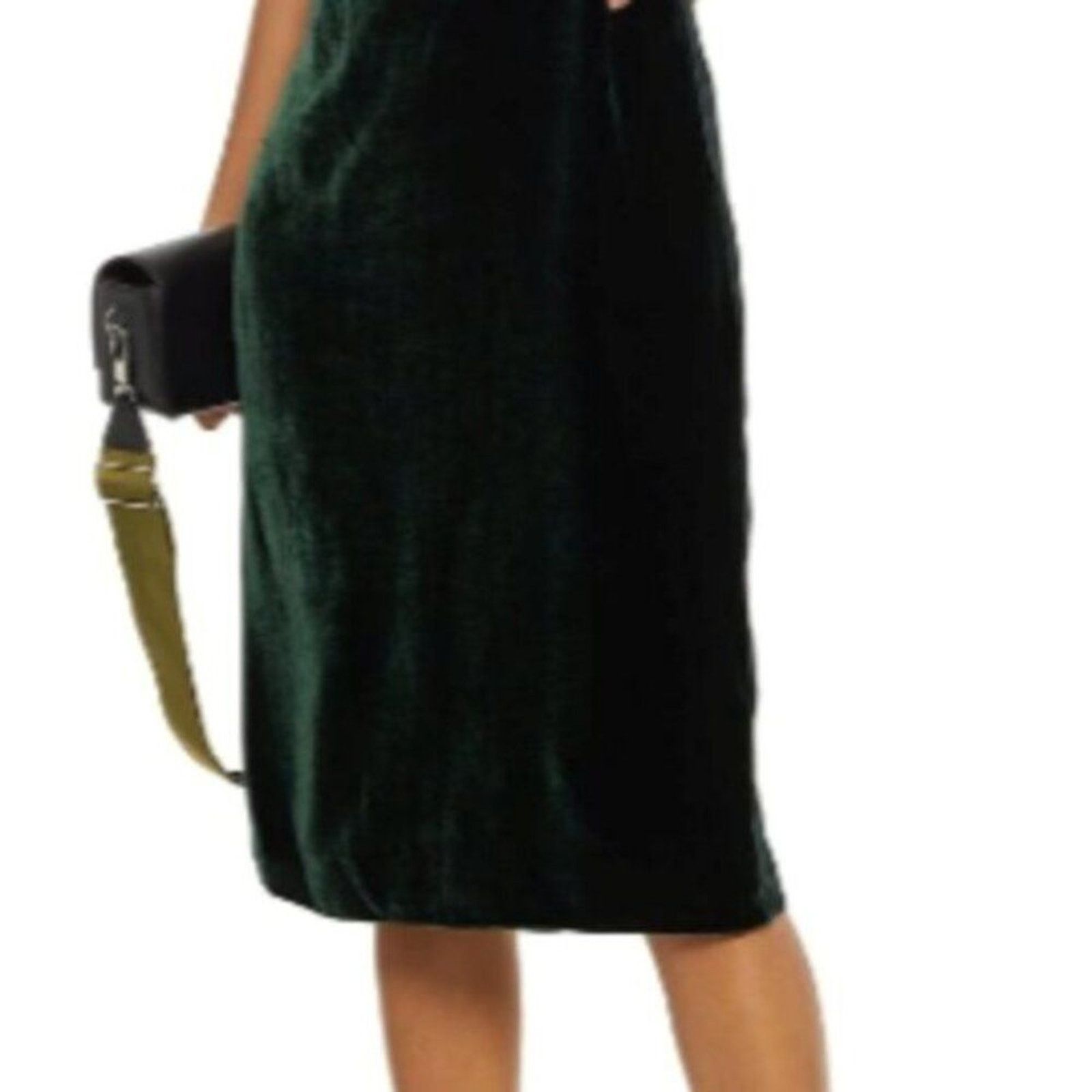 Helmut Lang Helmut Lang Satin paneled velvet dress forest green size 4 Size S / US 4 / IT 40 - 13 Thumbnail