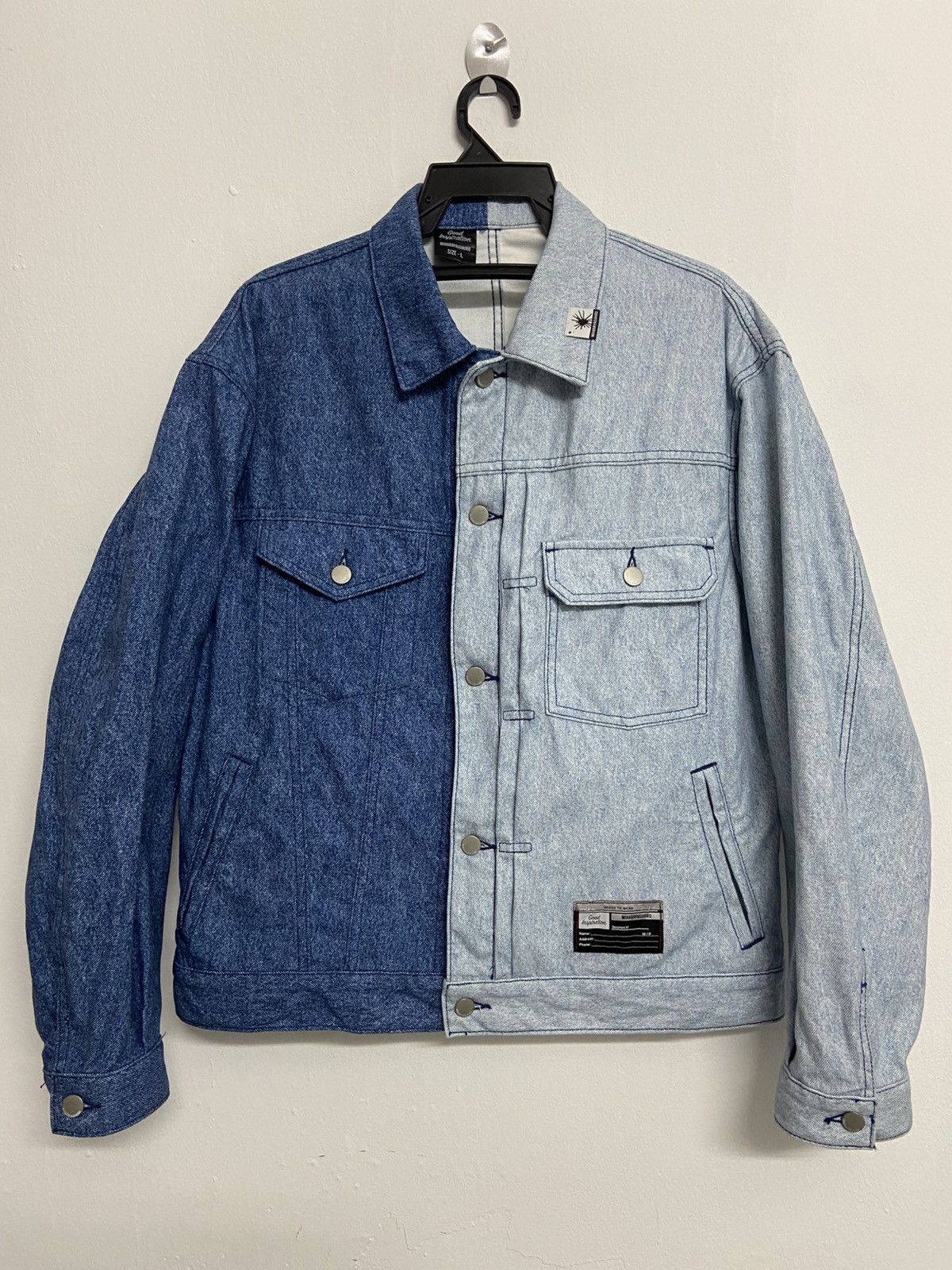 Maison MIHARA YASUHIRO Gu x Miharayasuhiro Two Tone Denim Trucker Jacket Size US L / EU 52-54 / 3 - 1 Thumbnail