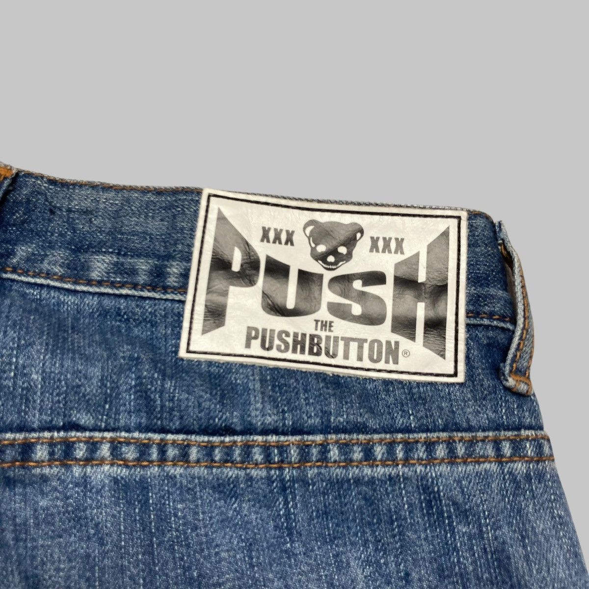 Japanese Brand × PPFM × semanticdesign PUSH BUTTON - Double Knee Jeans Y2K Unique Design Size US 28 / EU 44 - 6 Thumbnail