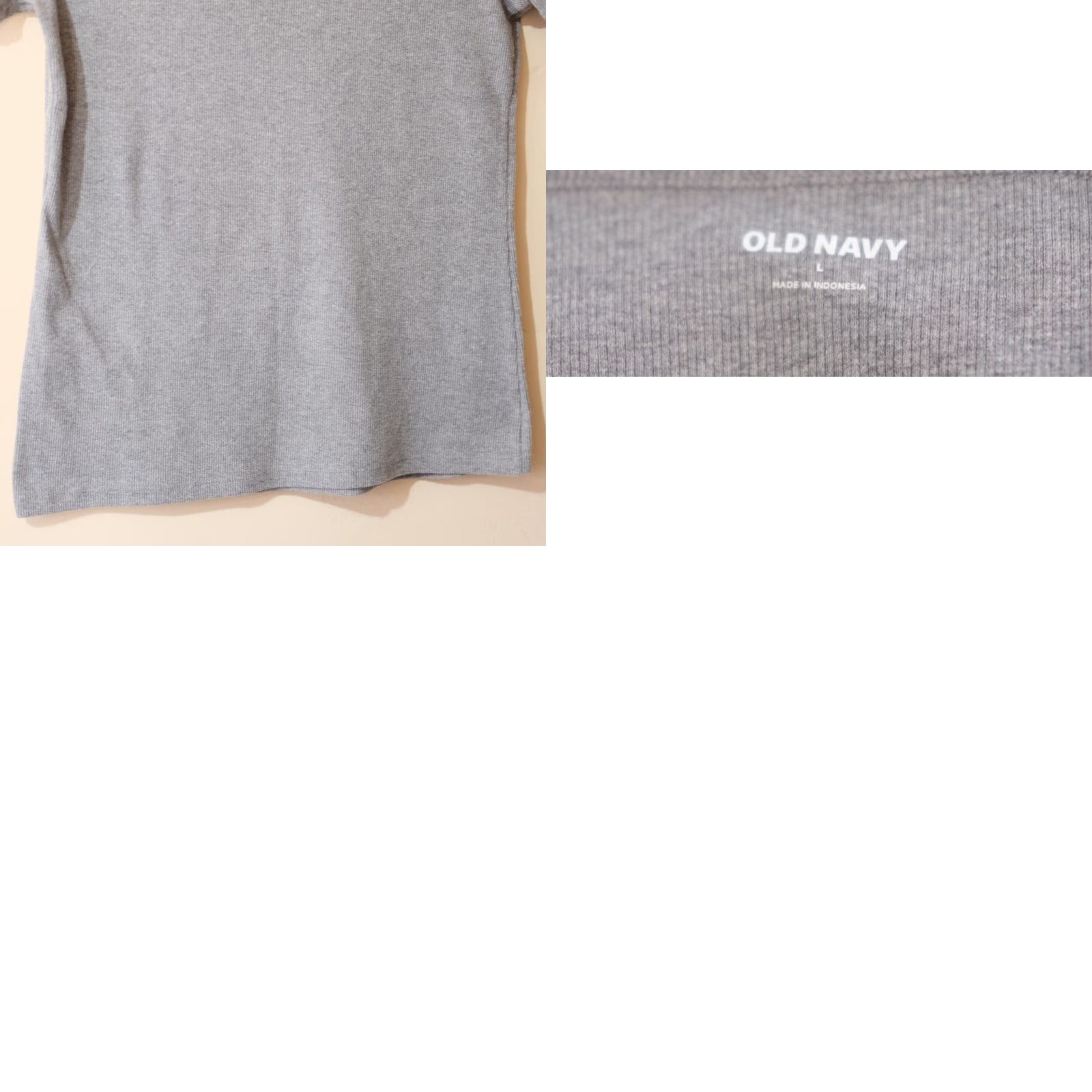 Old Navy Old Navy Ribbed Stretch Knit Scoop Neck Short Sleeve Tee Top Women's L Size L / US 10 / IT 46 - 8 Thumbnail
