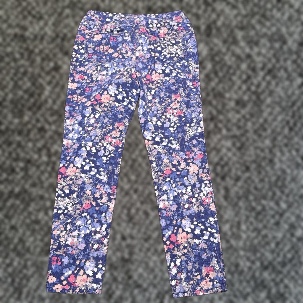 Vintage Chicos Womens Jegging 1R Blue Flowers Mid Rise Stretch Jeans Size 25" / US 0 / IT 36 - 1 Thumbnail