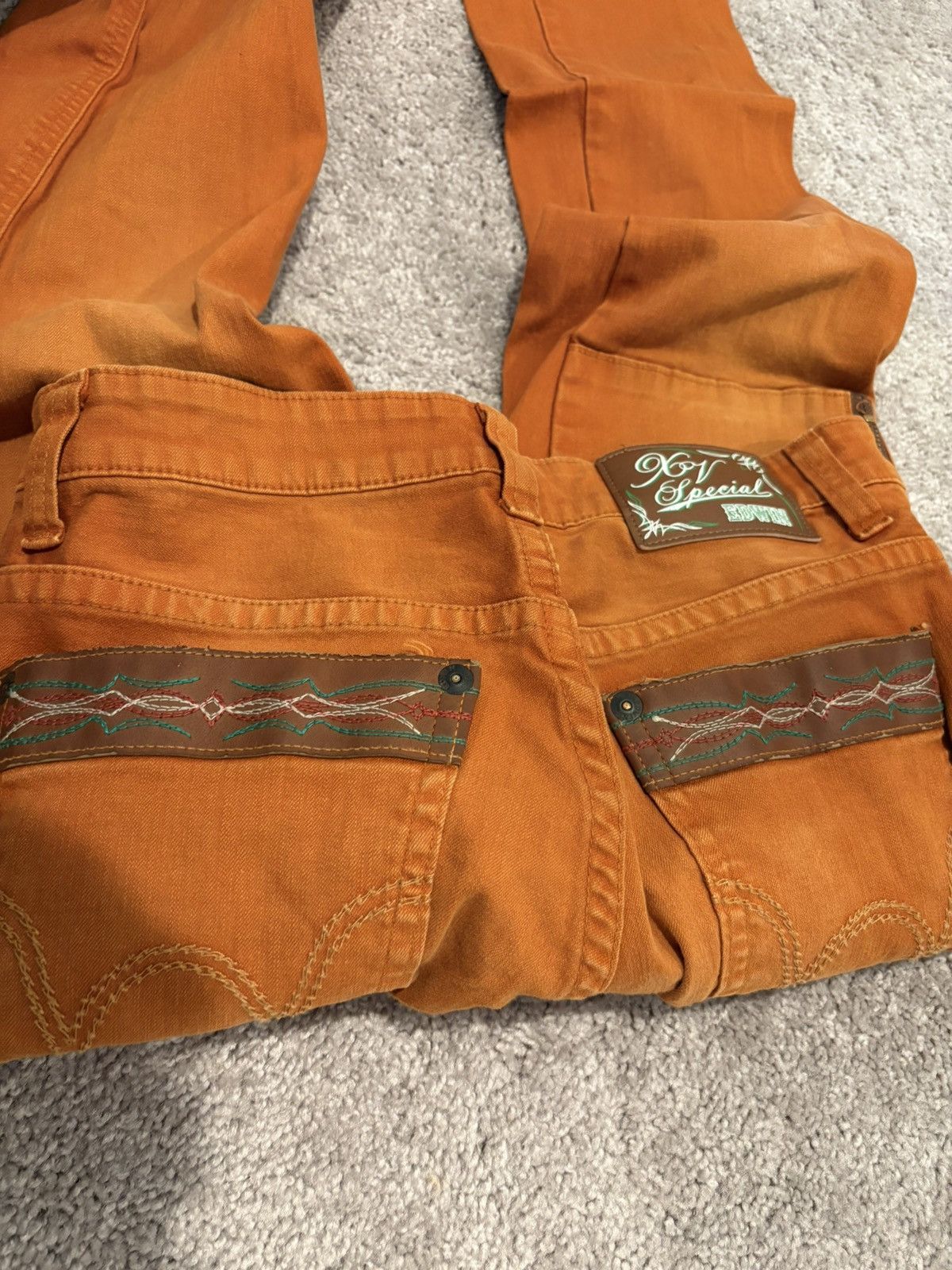 Edwin Edwin XV Special Made in Japan RARE Orange Vintage 30” Size US 30 / EU 46 - 5 Thumbnail