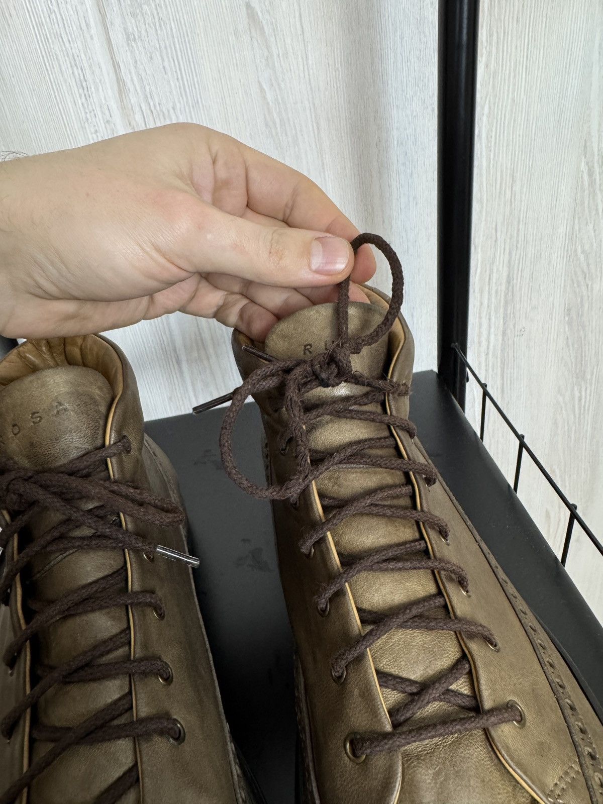 Other Rubirosa Odile Brown Grey high top leather brogue sneakers Size US 13 / EU 46 - 8 Thumbnail
