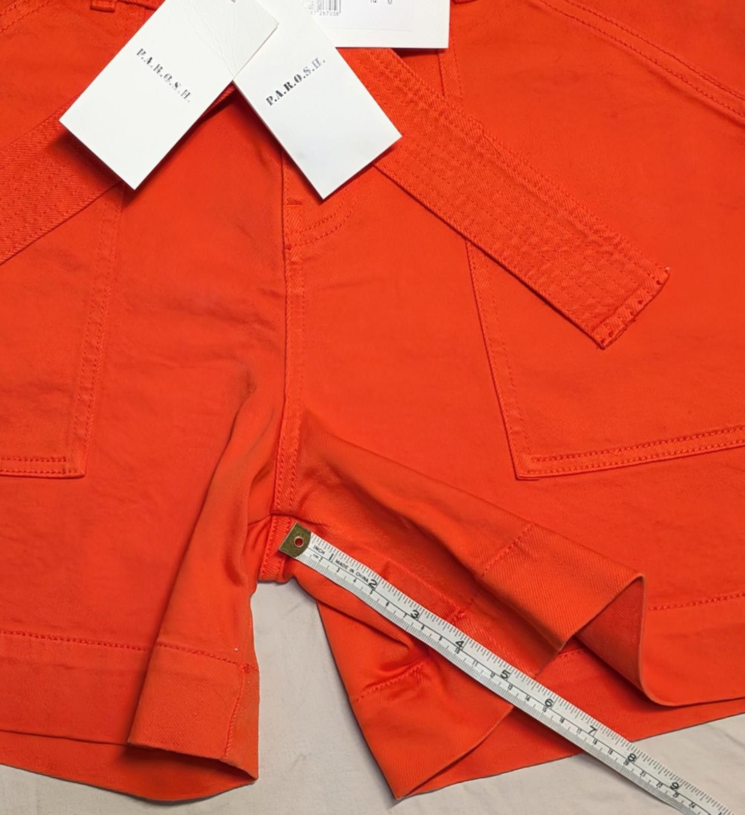 Parish Nation NWT P.A.R.O.S.H. Orange Denim Cabarex Shorts M 40 Parosh Size 32" / US 10 / IT 46 - 7 Thumbnail