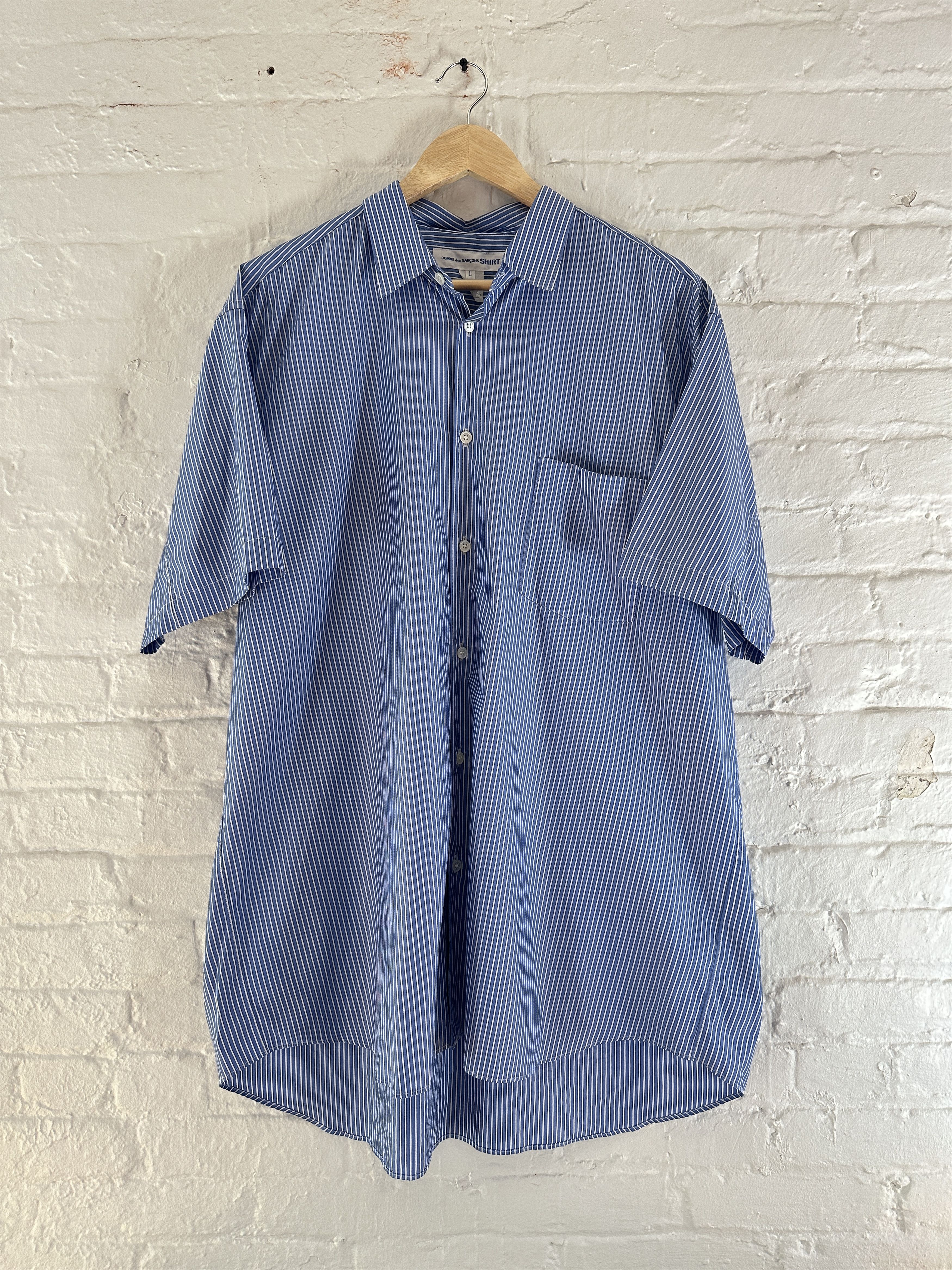 Pre-owned Comme Des Garcons X Comme Des Garcons Shirt Striped Short Sleeve Button Up