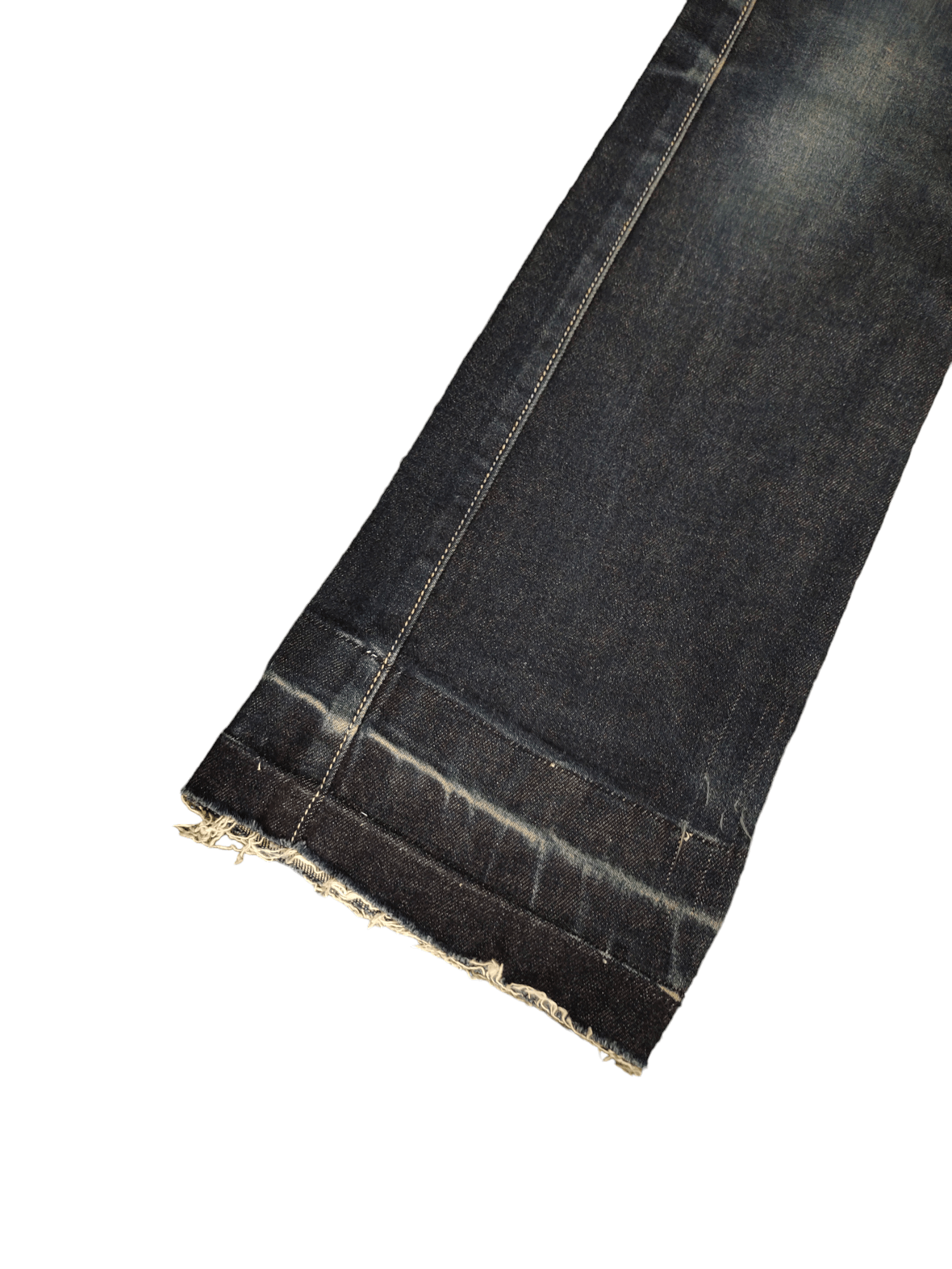 If Six Was Nine Flare Jeans Body Butter Japan Leather Trim Denim Bootcut Y2k Size US 31 - 9 Thumbnail