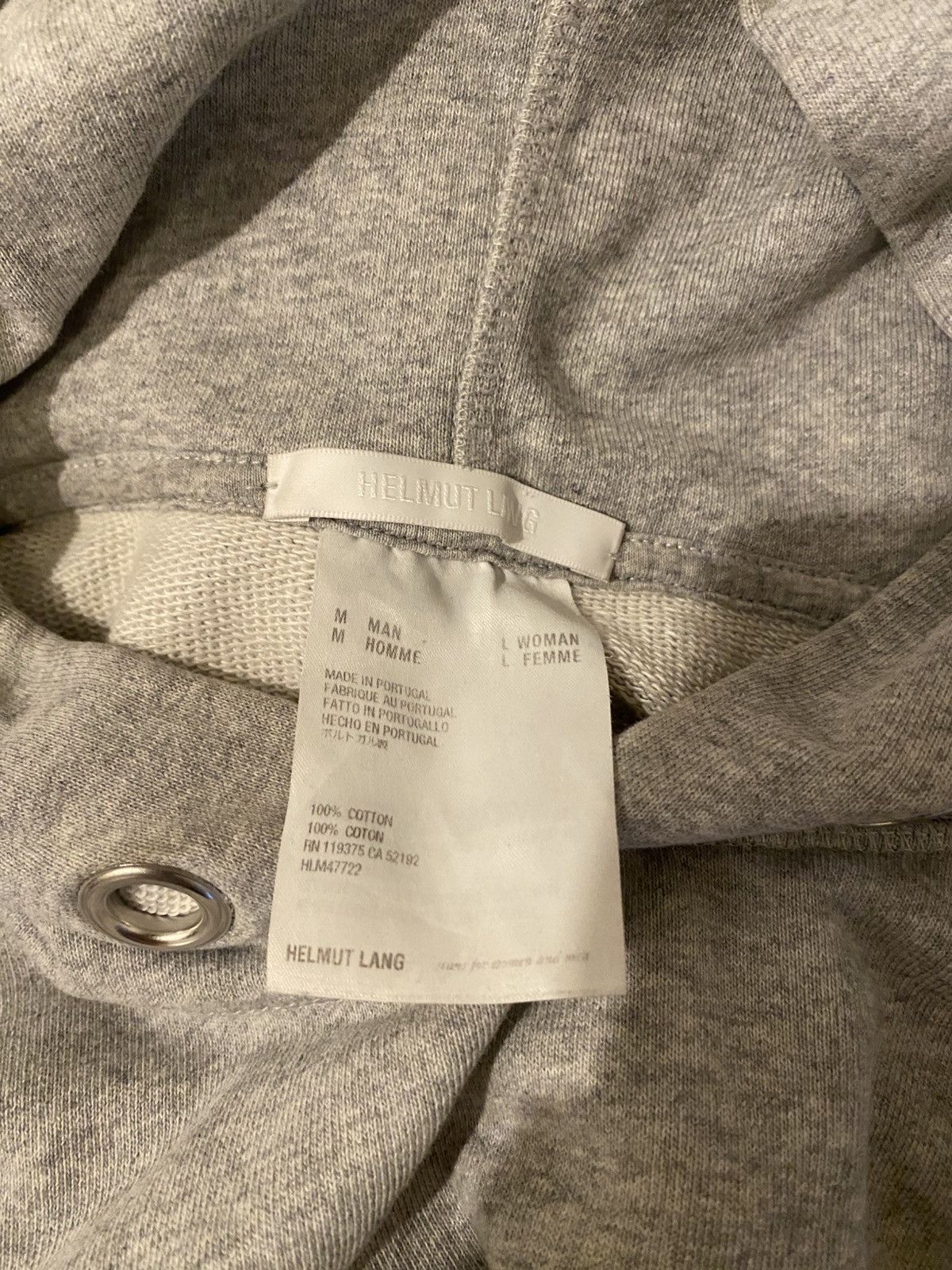 Helmut Lang Helmut Lang Men’s Hoodie Gray Size M Size US M / EU 48-50 / 2 - 4 Thumbnail