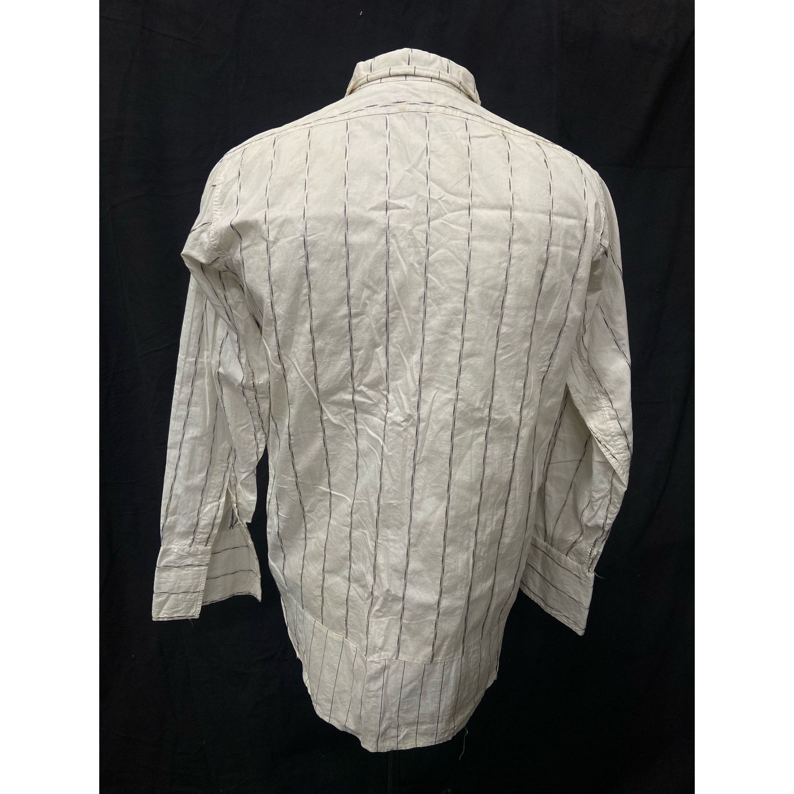 Vintage 20s 30s Vintage White Black Striped Cotton Dress Shirt Size US L / EU 52-54 / 3 - 3 Thumbnail