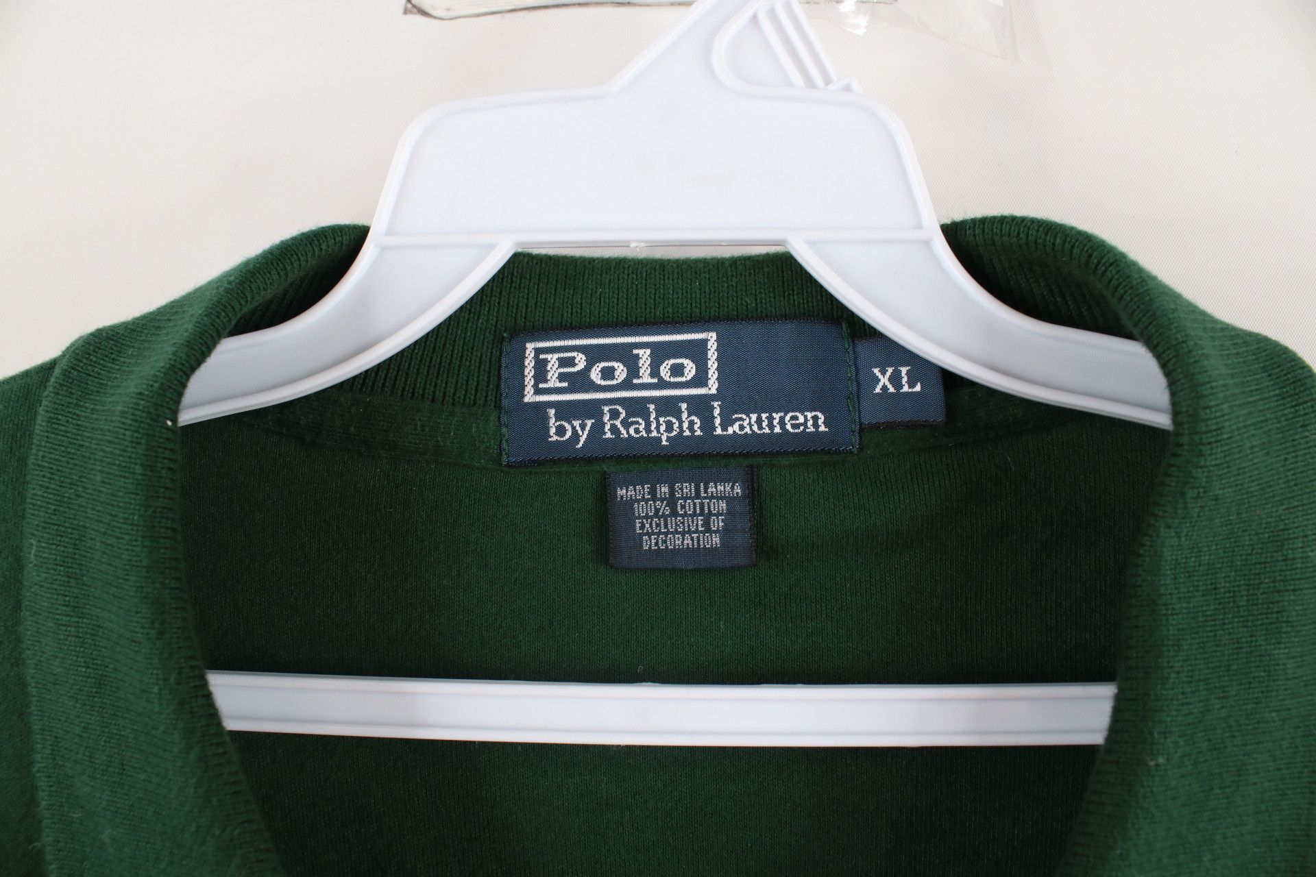 Ralph Lauren × Vintage Vintage 90s Ralph Lauren Long Sleeve Polo Shirt Hunter Green Size US XL / EU 56 / 4 - 8 Thumbnail