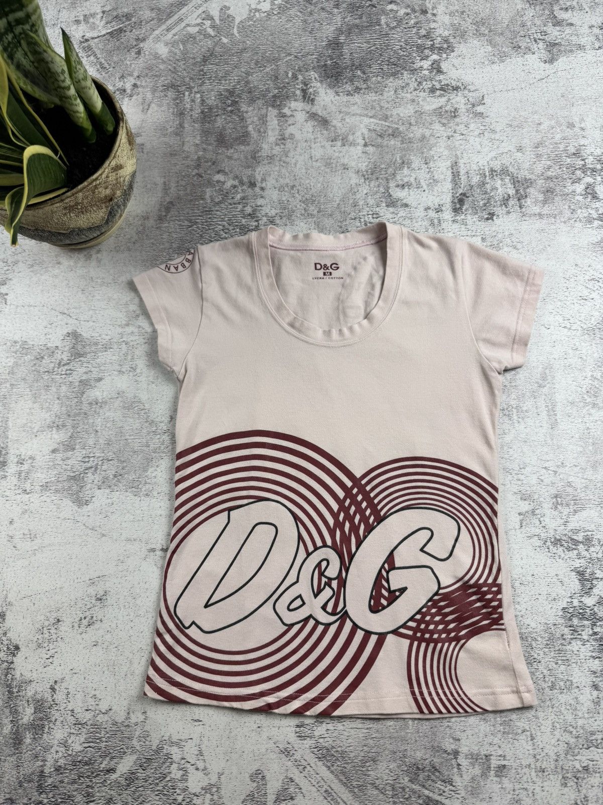 Dolce & Gabbana Dolce & Gabbana Slim Cotton Lycra Vintage Y2K Logo Jersey Women’s T Shirt Top Size M / US 6-8 / IT 42-44 - 5 Thumbnail