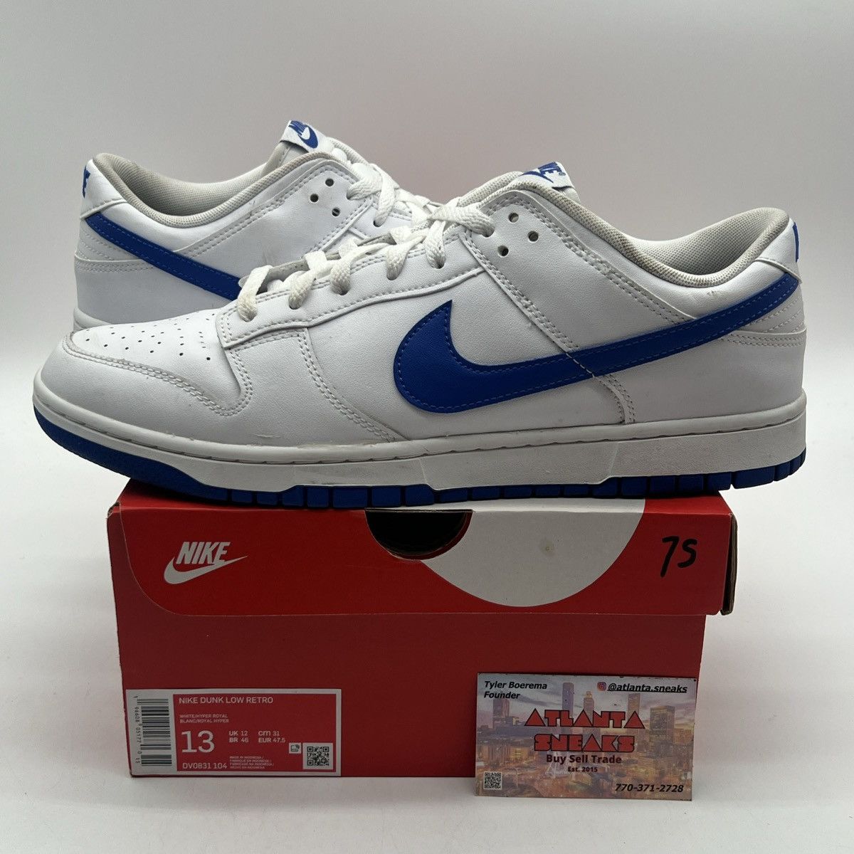 Nike Nike dunk low white hyper royal Size US 13 / EU 46 - 1 Thumbnail