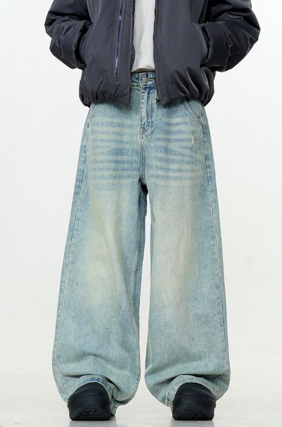 Vintage Distressed men's retro cleanfit loose casual straight jeans Size US 32 / EU 48 - 1 Thumbnail