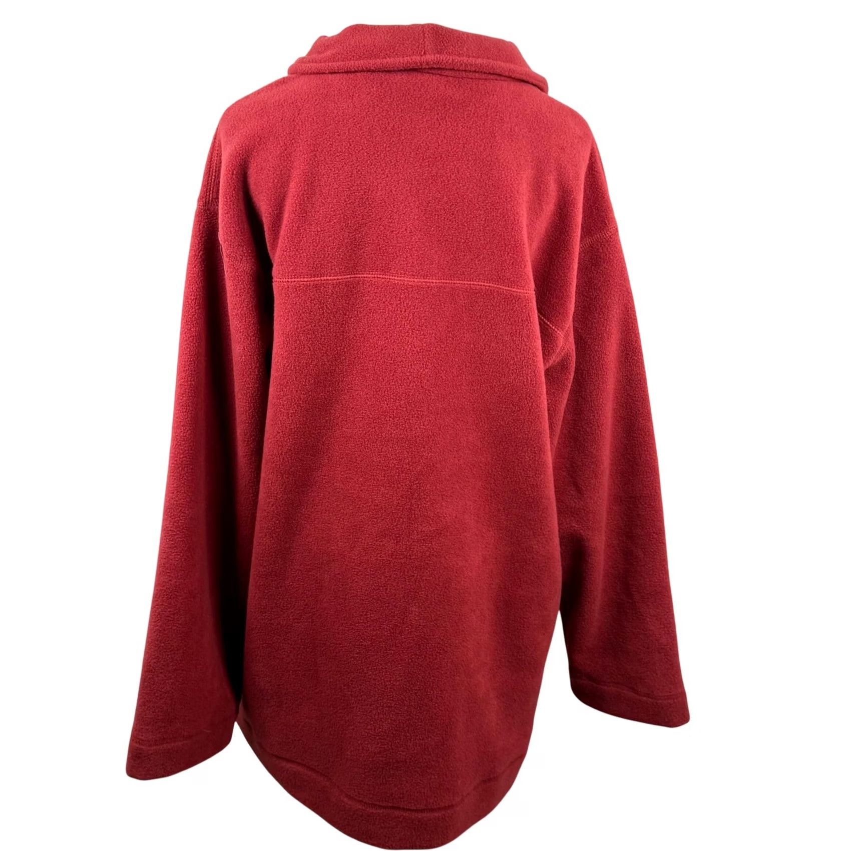 Vintage Oversized Lg Vintage Kmart 90s Fleece Cardigan Jacket Red Button Pockets Cabin Size L / US 10 / IT 46 - 3 Thumbnail