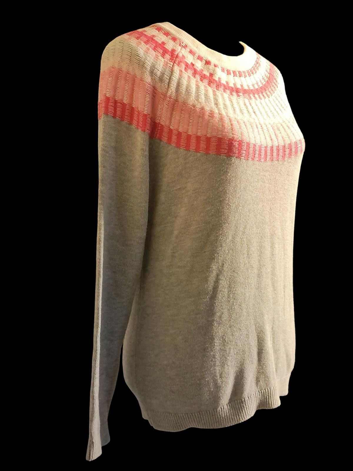 Other Talbots Women's Knit Sweater w/Pink & White Patterned Yoke Size S / US 4 / IT 40 - 4 Thumbnail