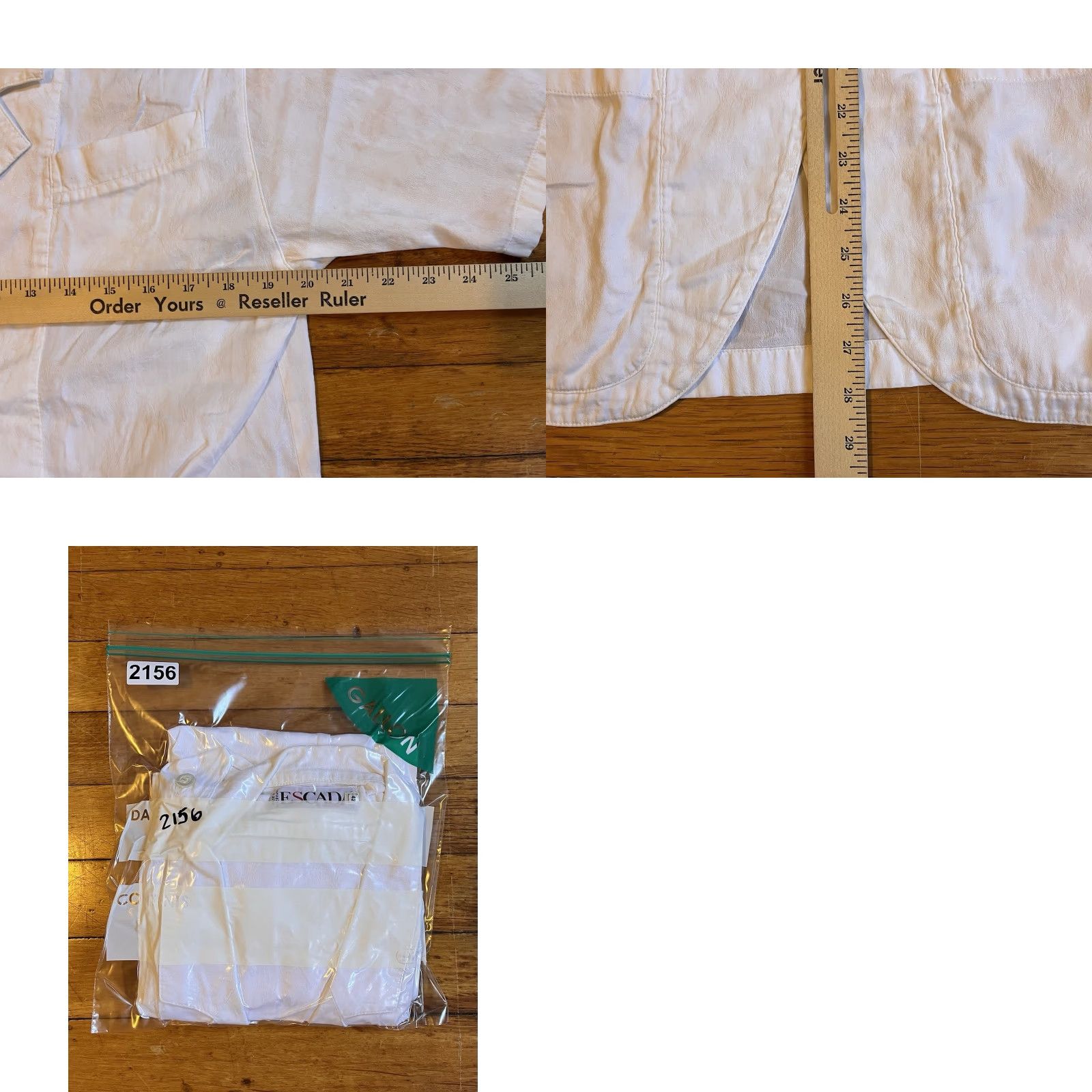 Escada VINTAGE ESCADA Blazer Shirt Women’s 42 White Floral Jacquard Short Sleeve Blazer, 90s, Designer, Flower, Retro Size 28" / US 6 / IT 42 - 8 Thumbnail