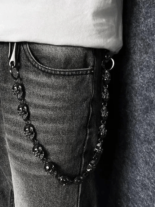 Jewelry Metal Big Skull Wallet Chain, Pants Chain Size ONE SIZE - 5 Thumbnail