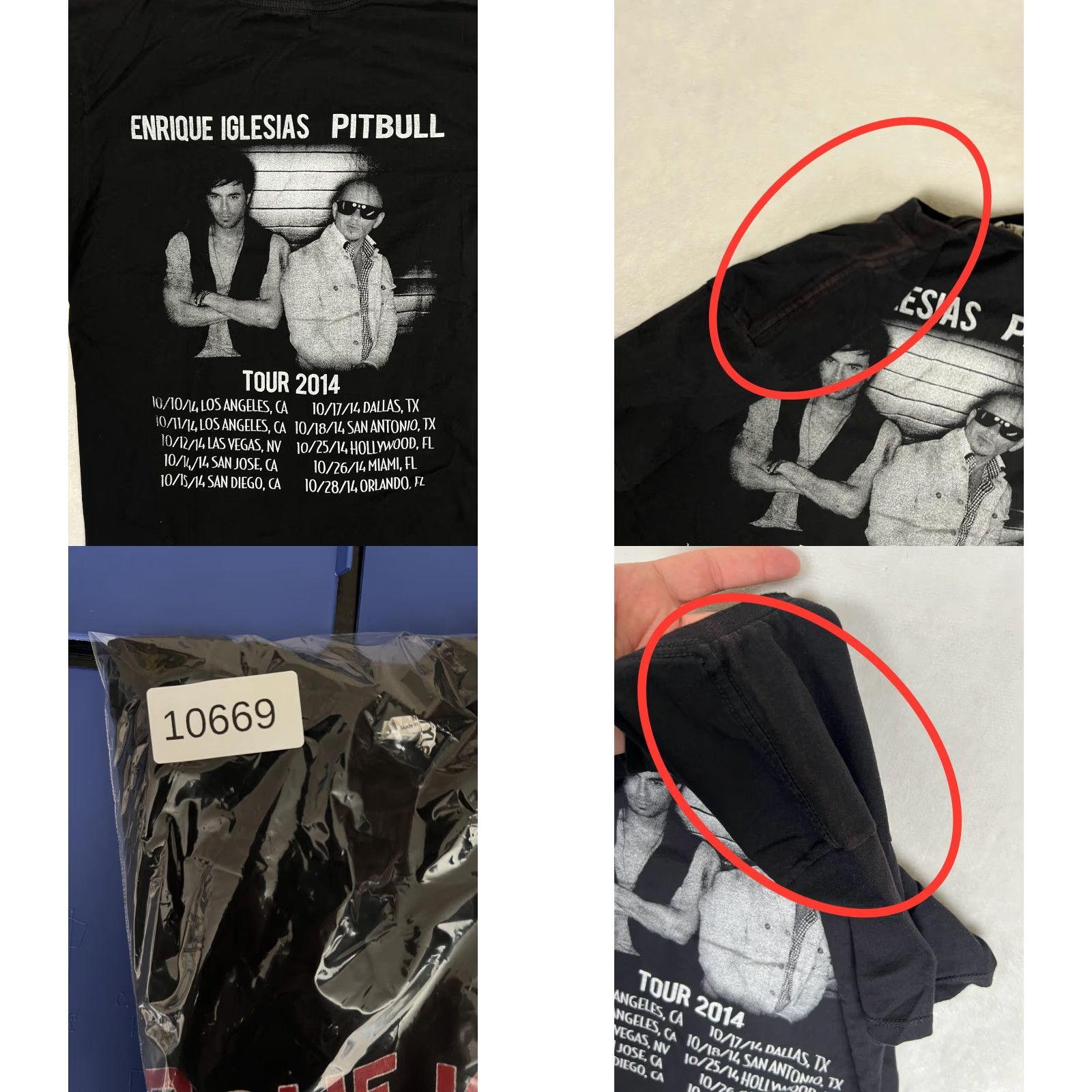 Vintage Enrique Iglesias & Pitbull Tour 2014 T-Shirt Black Graphic Concert Size Medium Size US L / EU 52-54 / 3 - 8 Thumbnail