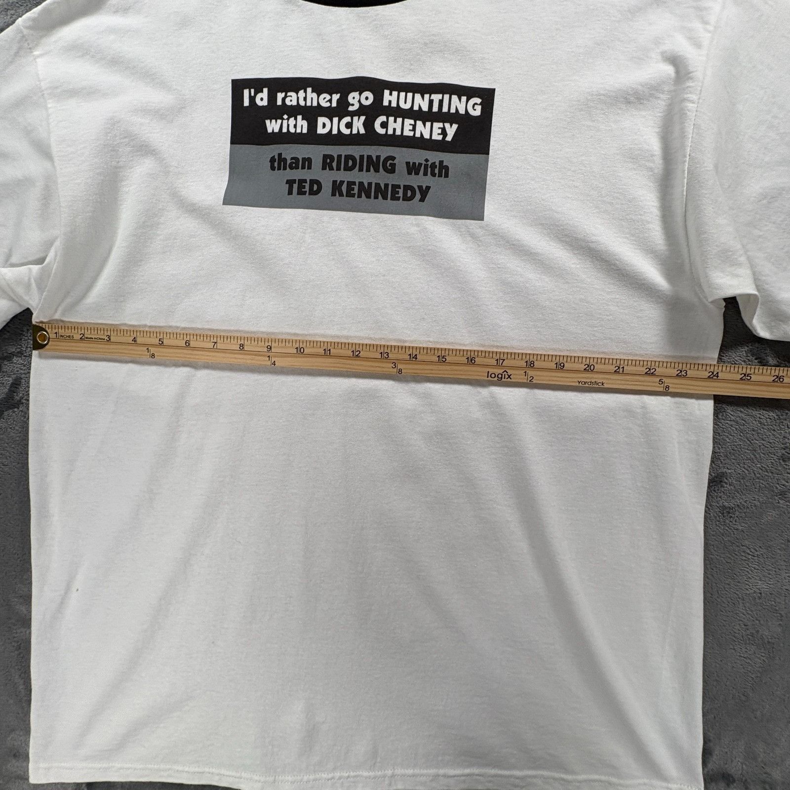 Delta VINTAGE DICK CHENEY Hunting Ted Kennedy Ringer T shirt Kenne Size US XL / EU 56 / 4 - 7 Thumbnail
