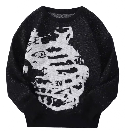 Japanese Brand Dinosaur Skeleton Sweater Jacquard Knitted Sweatshirt Size US L / EU 52-54 / 3 - 1 Thumbnail