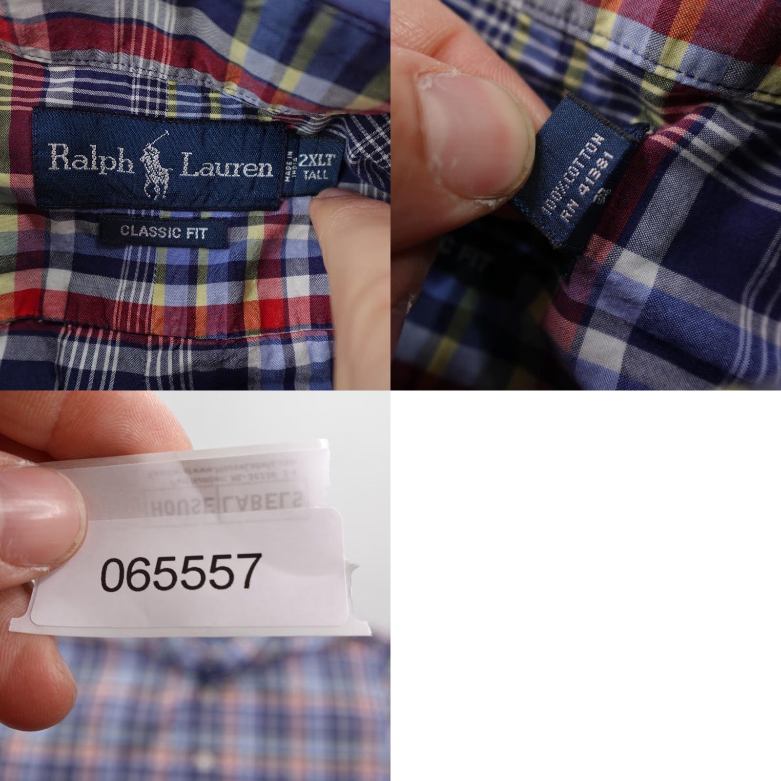 Ralph Lauren Ralph Lauren VINTAGE Plaid Button-Up Shirt Mens 2XLT Blue Red Short Sleeve Cotton Yellow Pony Logo Size US XXL / EU 58 / 5 - 8 Thumbnail