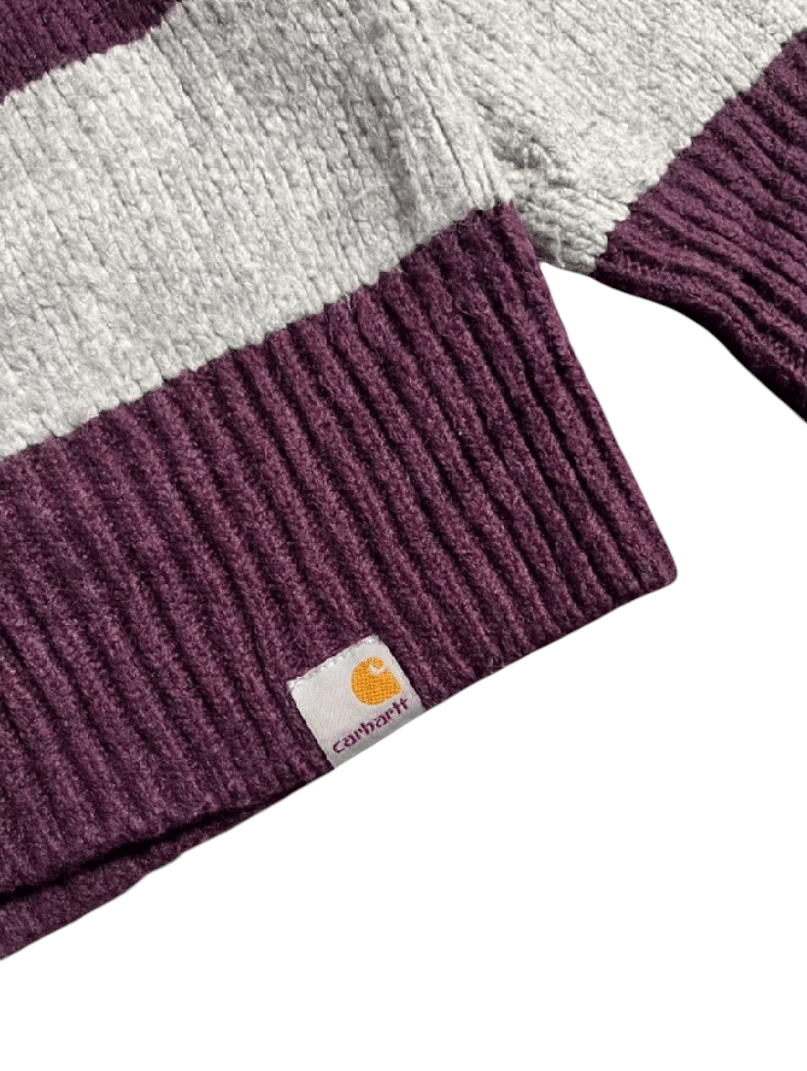 Carhartt Wip Carhartt WIP Alvin Stripe Boysenberry/Grey Knit Sweater Size US L / EU 52-54 / 3 - 2 Thumbnail