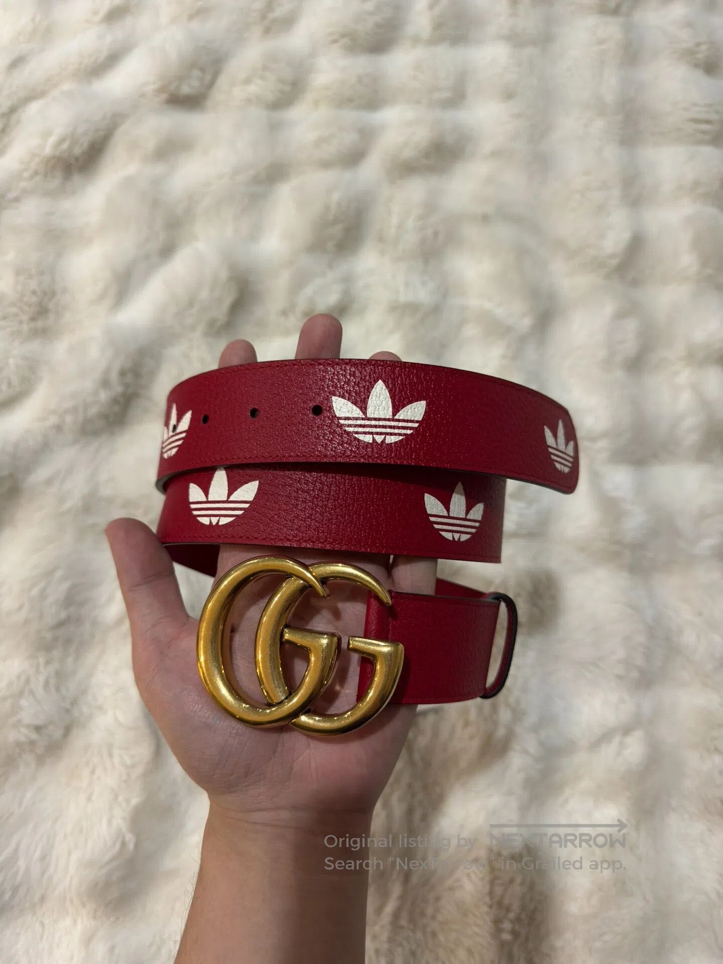 Gucci Guicci size 100 Red Logo Double G Belt| Size ONE SIZE - 3 Thumbnail