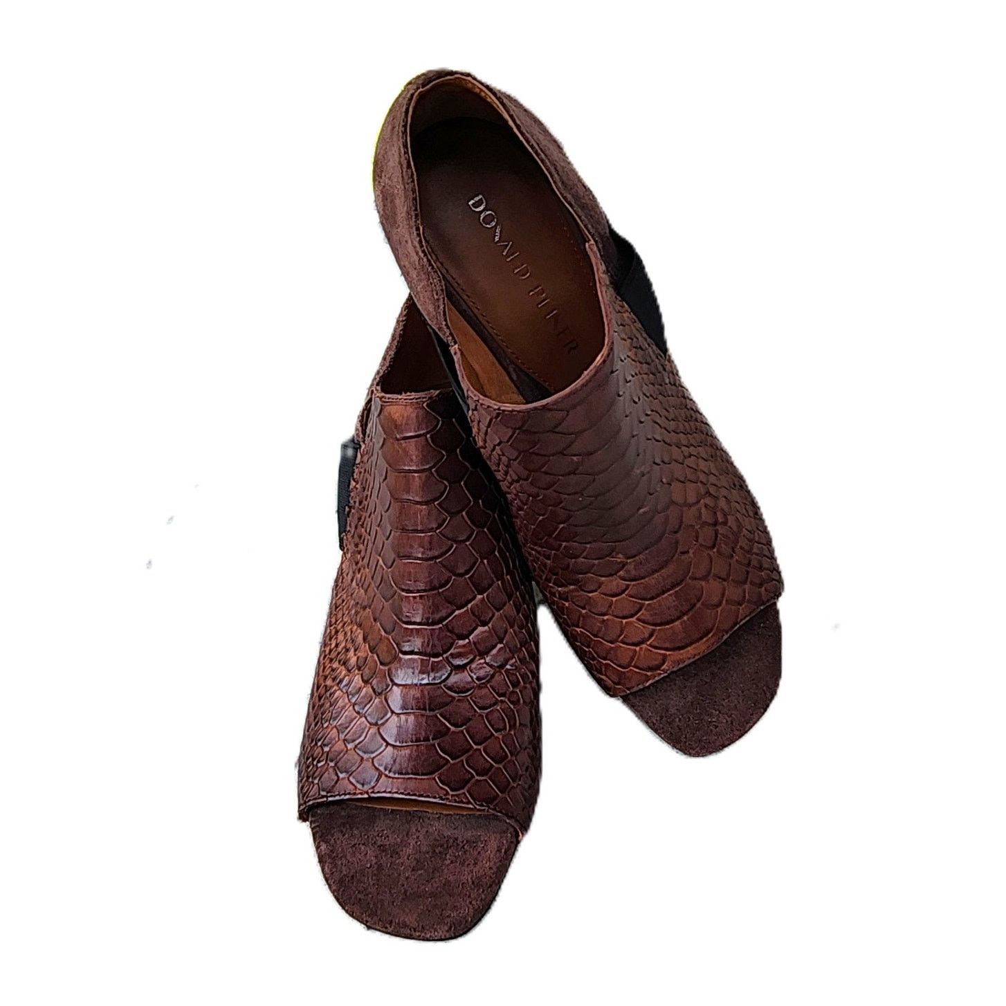 Donald Pliner Donald Pliner Lizzy Snake Embossed Leather Wedge Sandals Size US 8.5 / IT 38.5 - 10 Thumbnail