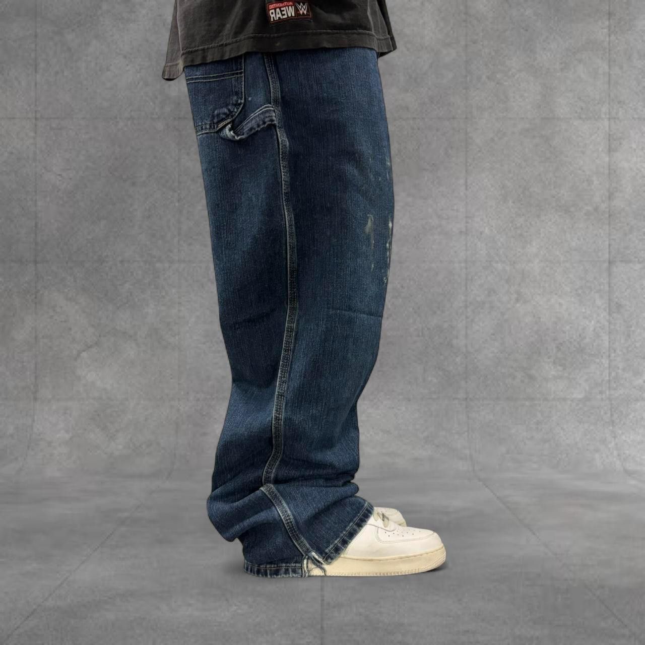 Vintage Crazy Vintage Y2K/2000s Baggy Wideleg Workwear Style Dickies Stained Carpenter Dark Wash Denim Jeans! Size US 40 / EU 56 - 2 Thumbnail