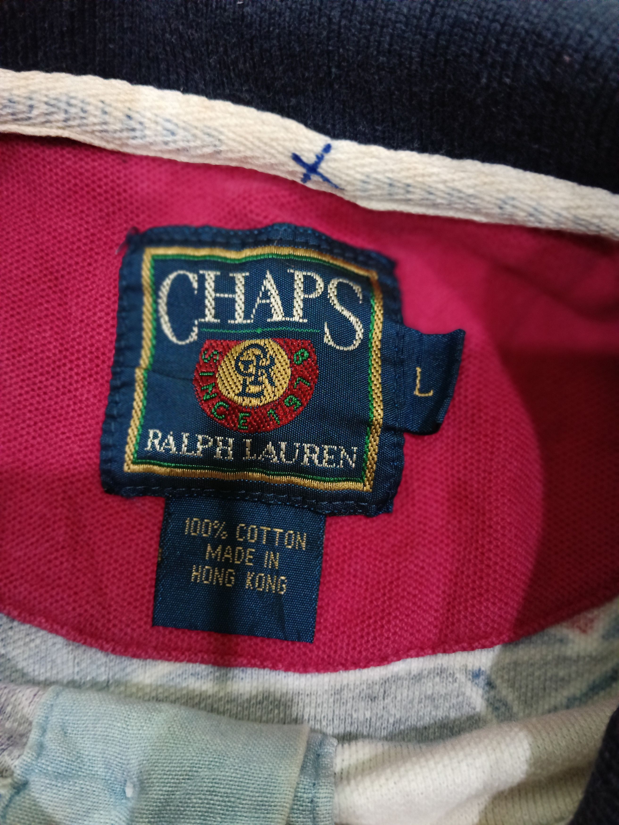 Chaps Ralph Lauren Vintage Chaps Ralph Lauren Baseball Polo Tee Size US L / EU 52-54 / 3 - 3 Thumbnail