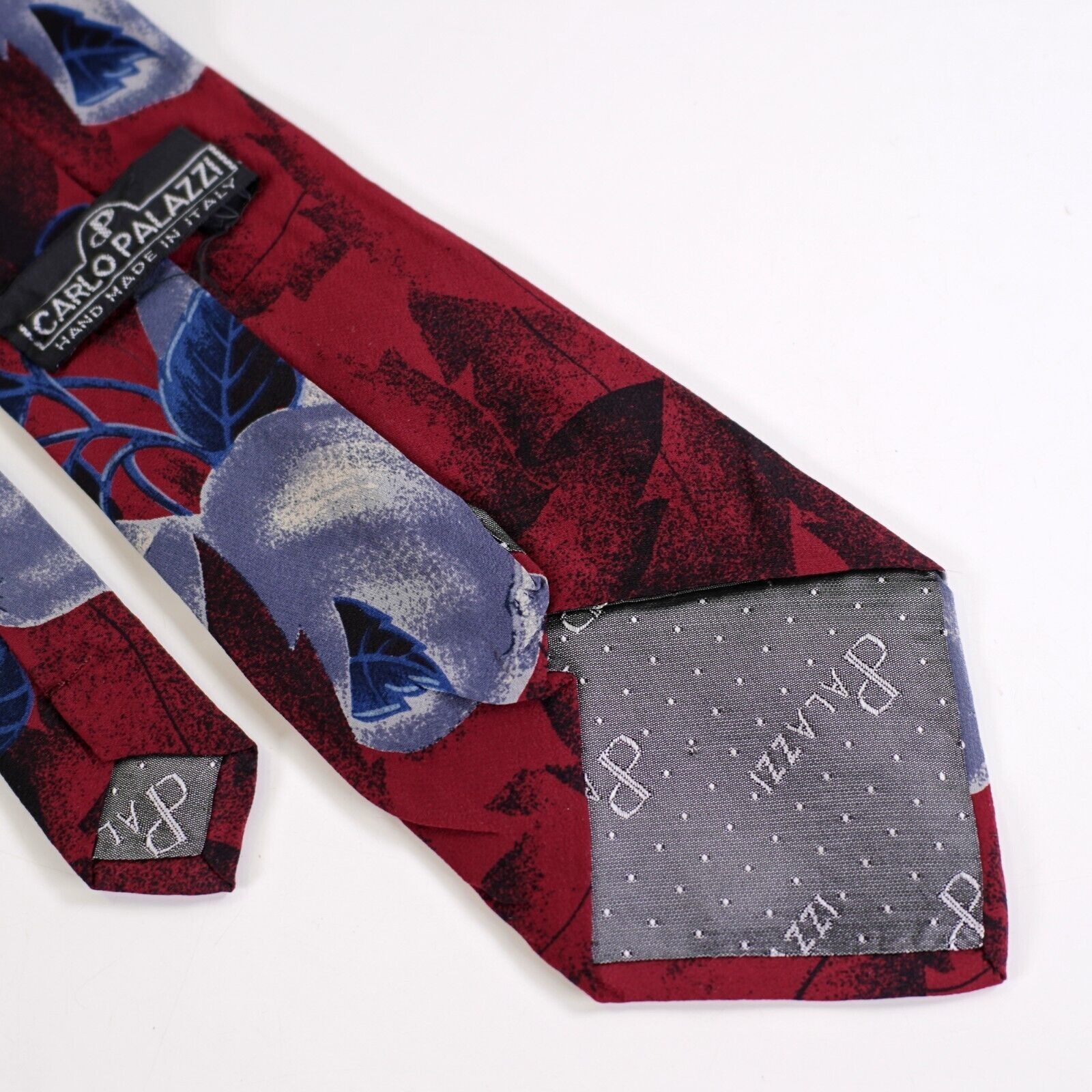 Carlo Palazzi Carlo Palazzi Red Italy Abstract Floral Print Short Silk Tie Size ONE SIZE - 4 Thumbnail