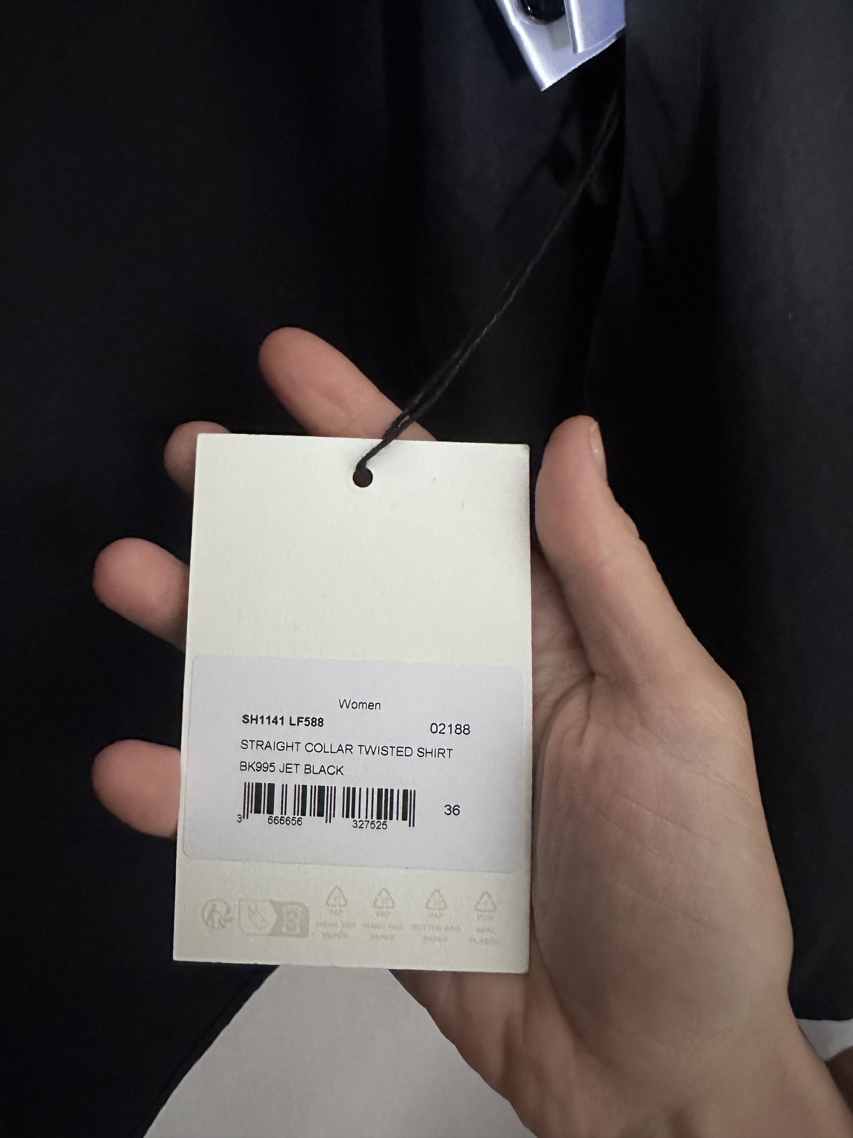 Lemaire LEMAIRE Twisted Shirt – Jet Black (Size S w Tag) Size S / US 4 / IT 40 - 3 Thumbnail