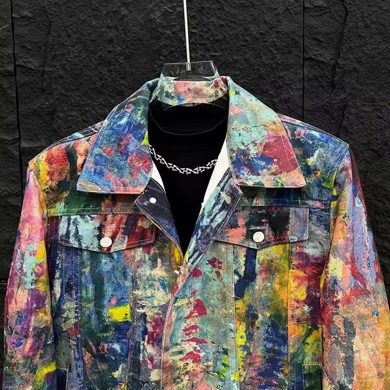 Japanese Brand Multicolor Denim Jacket Size US L / EU 52-54 / 3 - 6 Thumbnail