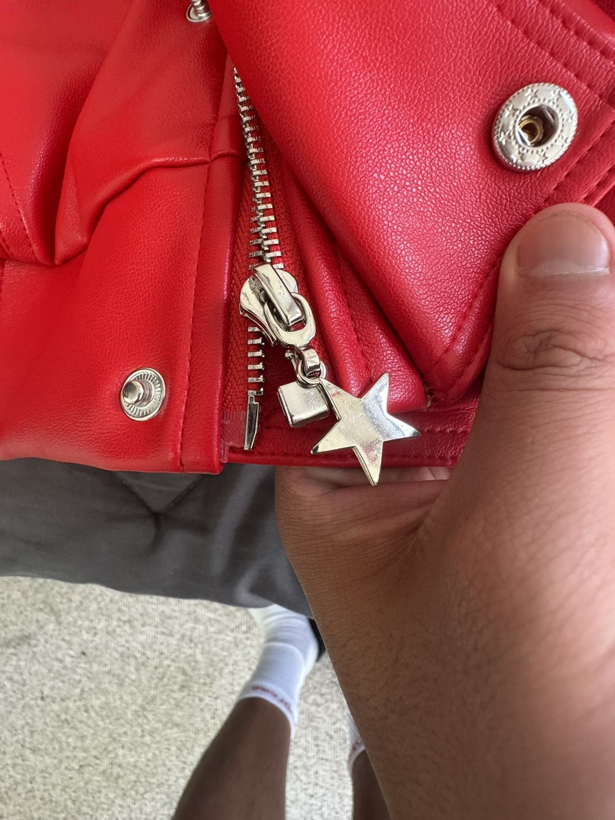 Wish Me Luck Wish Me Luck Red Cropped League Bomber Jacket Size US M / EU 48-50 / 2 - 4 Thumbnail