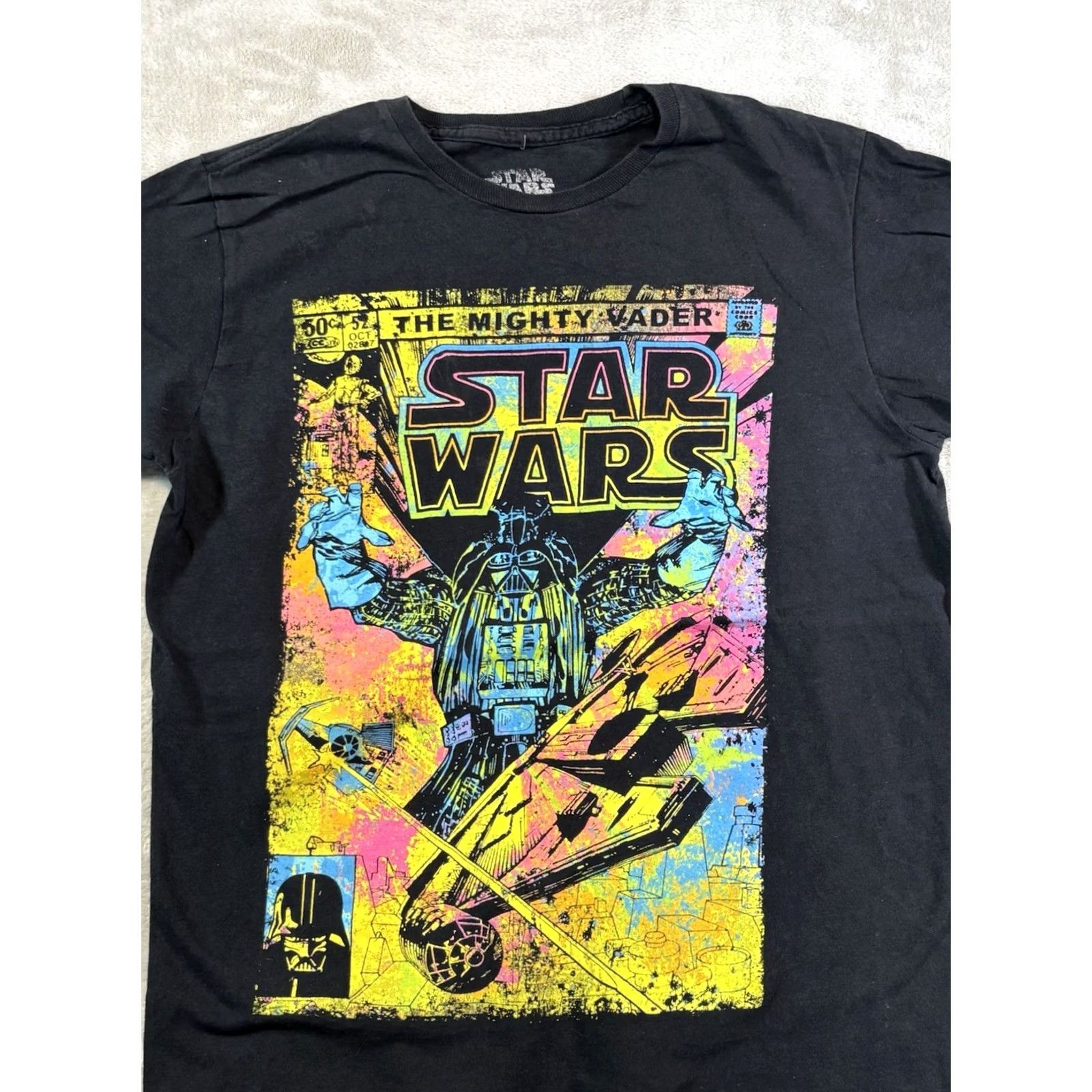 Star Wars VINTAGE? NO — Star Wars Unisex Short Sleeve T-Shirt Graphic Tee Darth Vader Black Cotton Old School? No Size US M / EU 48-50 / 2 - 2 Thumbnail