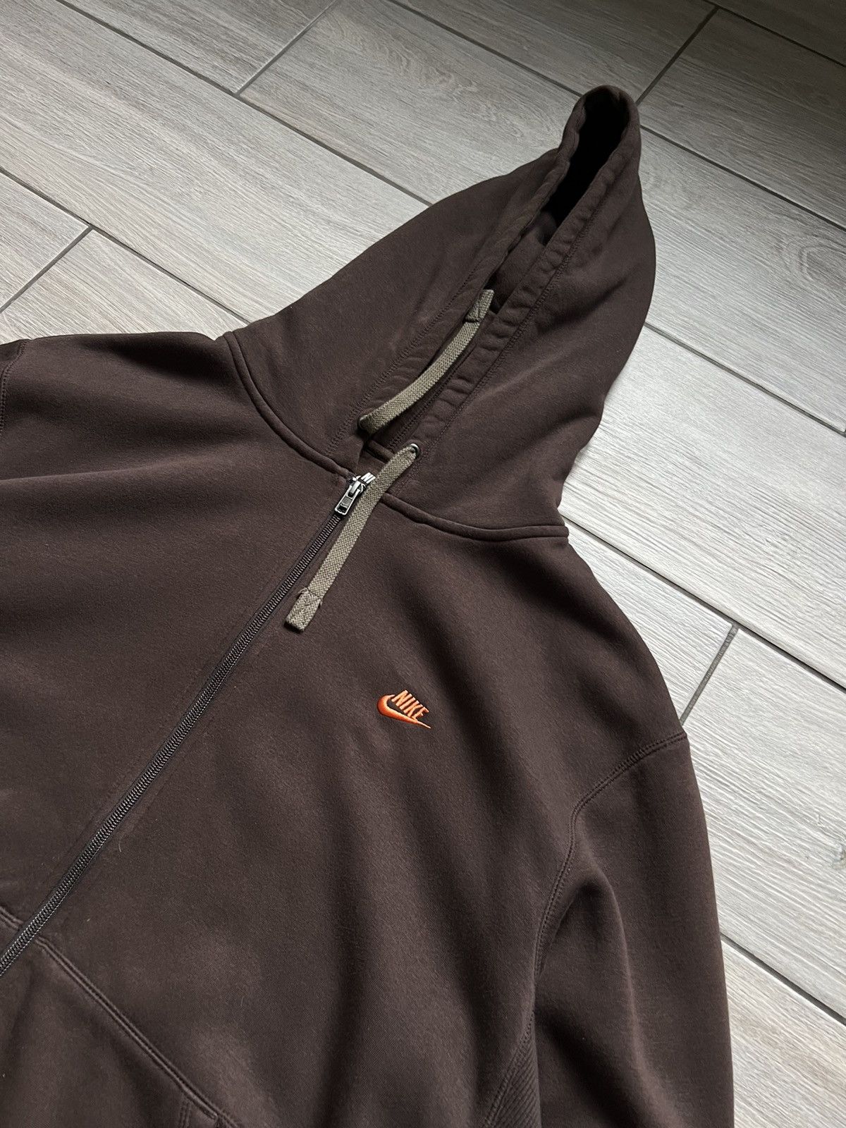 Nike × Vintage RARE🔥Nike Baggy Zip Hoodie Brown Travis Scott Vintage 90s Size US XXL / EU 58 / 5 - 5 Thumbnail
