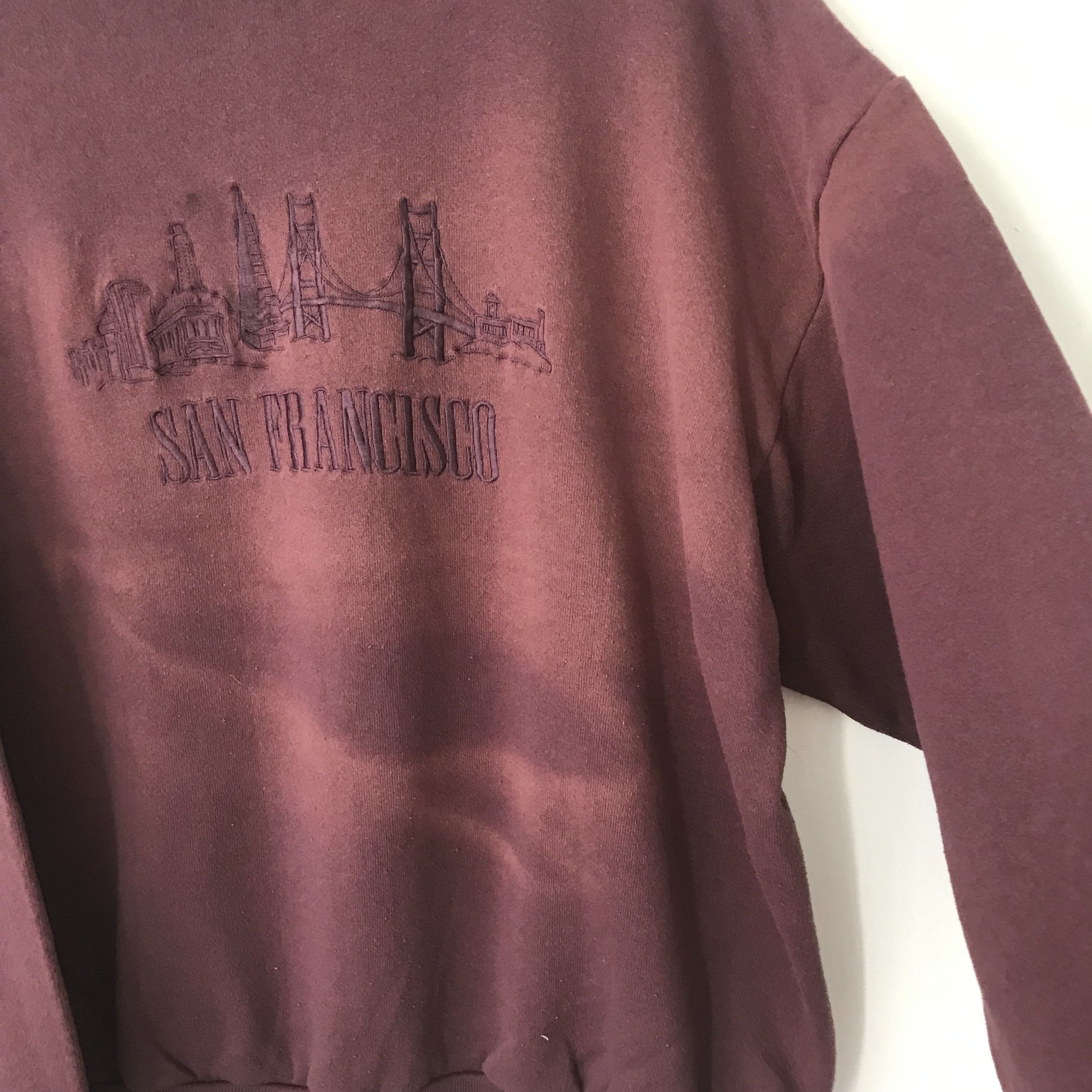 Vintage Vintage San Francisco Faded Maroon Sweatshirt Xlarge - 321 Size US XL / EU 56 / 4 - 5 Thumbnail