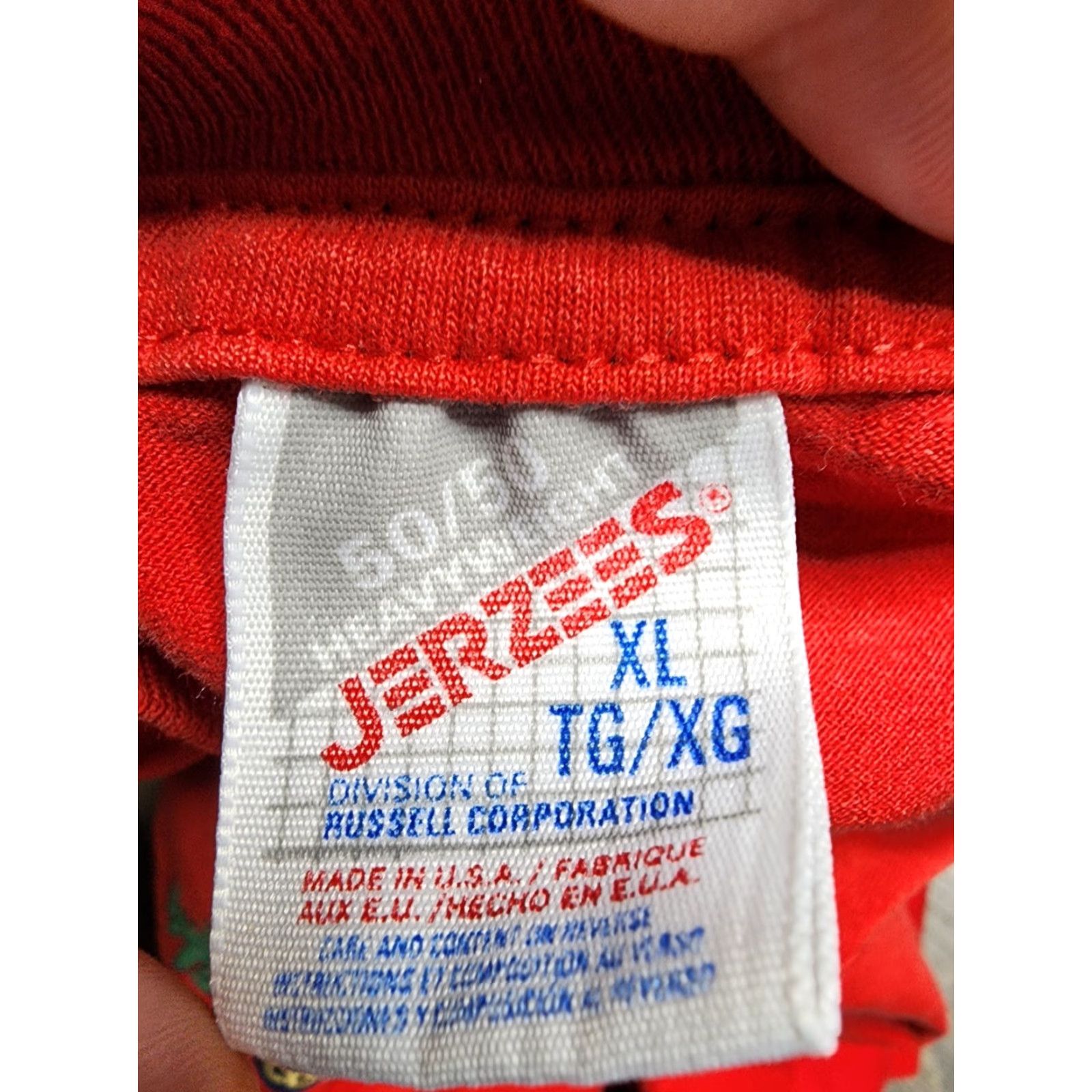 Jerzees VINTAGE Jerzees T-Shirt Mens XL Embroidered Daisy Collection Flower Nature Red 90s-1990s Shirt Size US XL / EU 56 / 4 - 5 Thumbnail