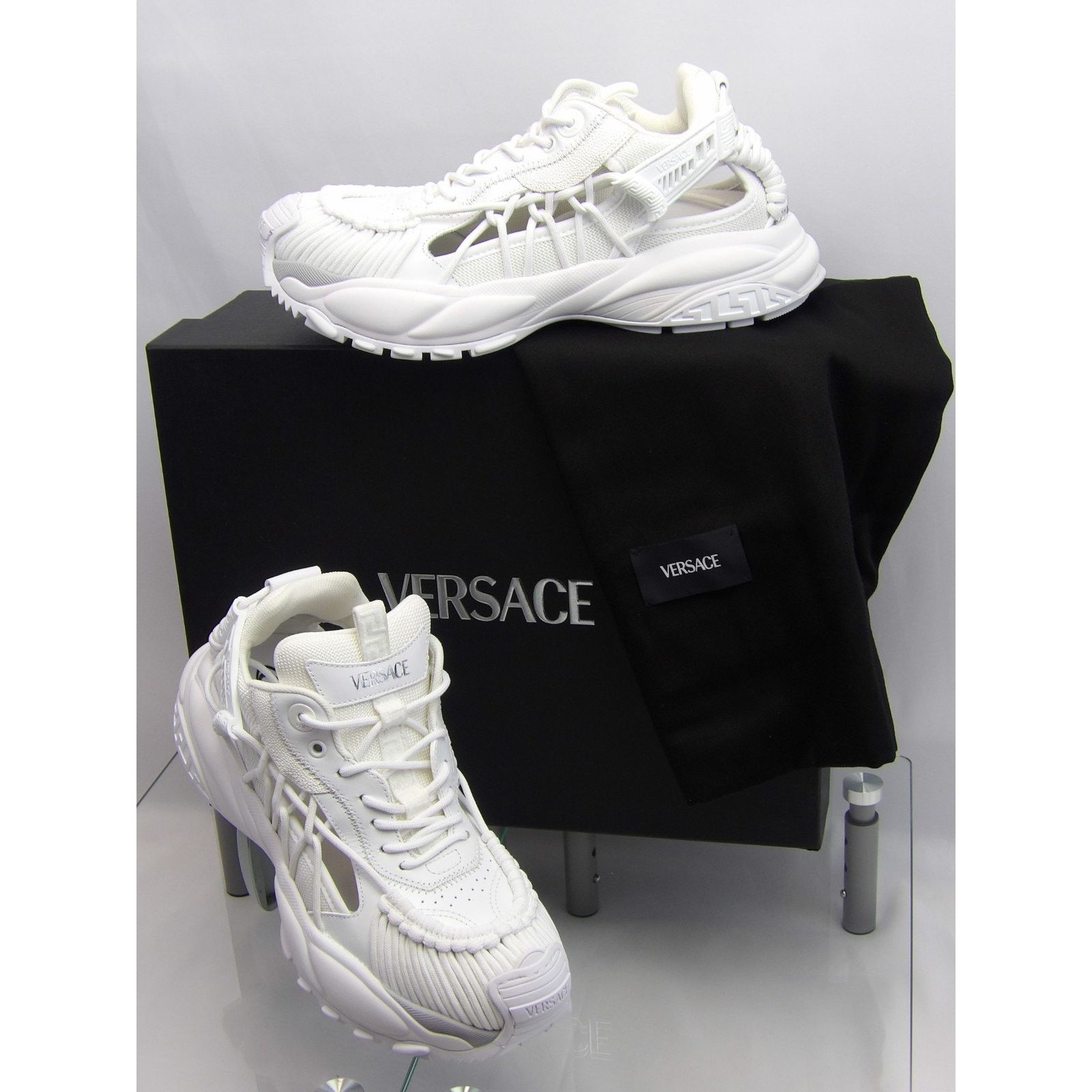 Versace VERSACE MERCURY WHITE LEATHER PLATFORM SNEAKERS 41.5 ITAL Size US 8.5 / EU 41-42 - 1 Thumbnail