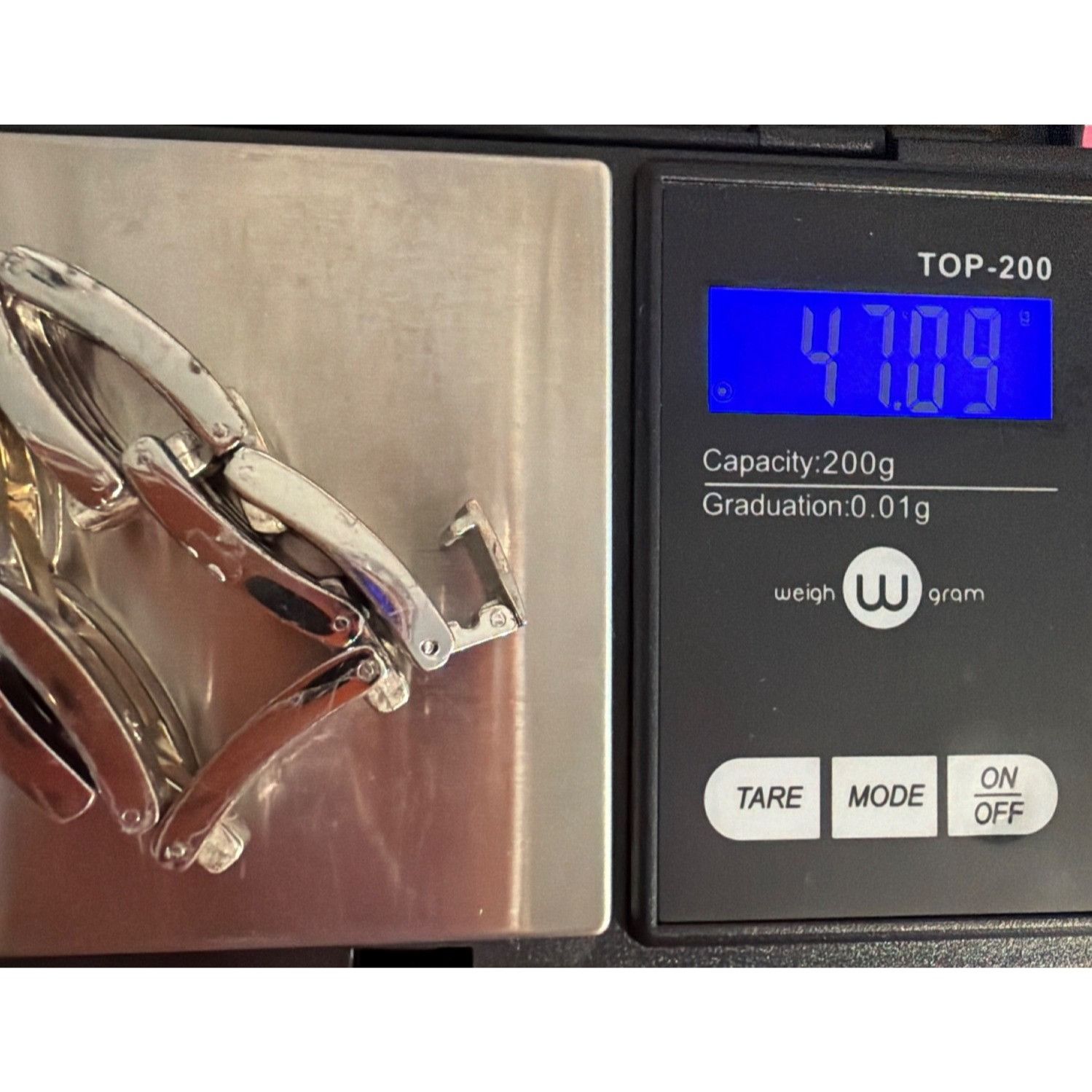Other Silver Gold Tone Stainless Steel Link Bracelet Fold Over Cla Size ONE SIZE - 4 Thumbnail