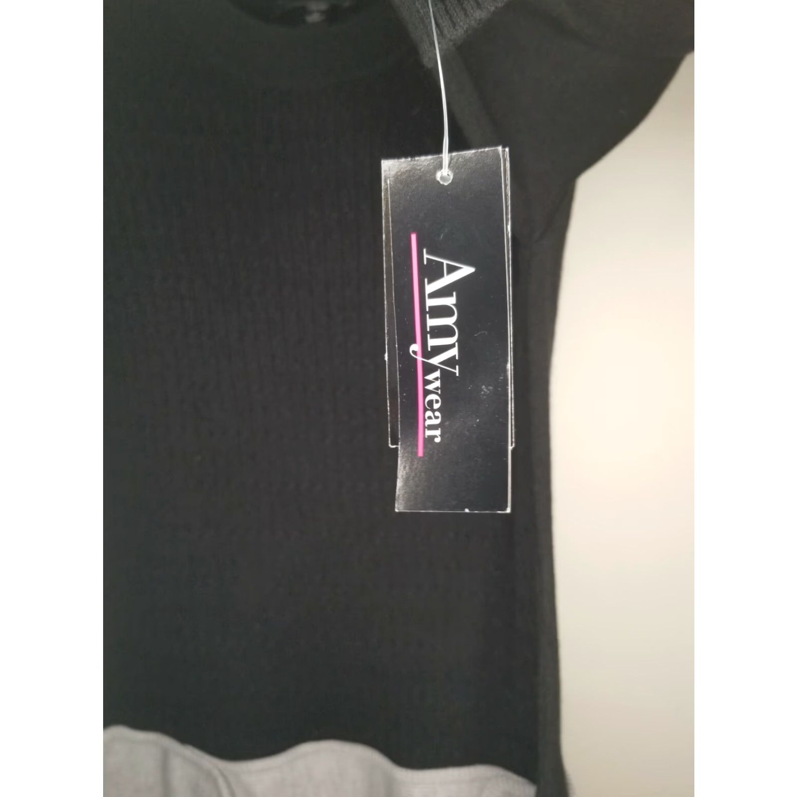 Vintage VINTAGE Amy Wear Women's Sweater Dress Short Sleeve Black Gray Size Medium NWT Dress Size M / US 6-8 / IT 42-44 - 3 Thumbnail