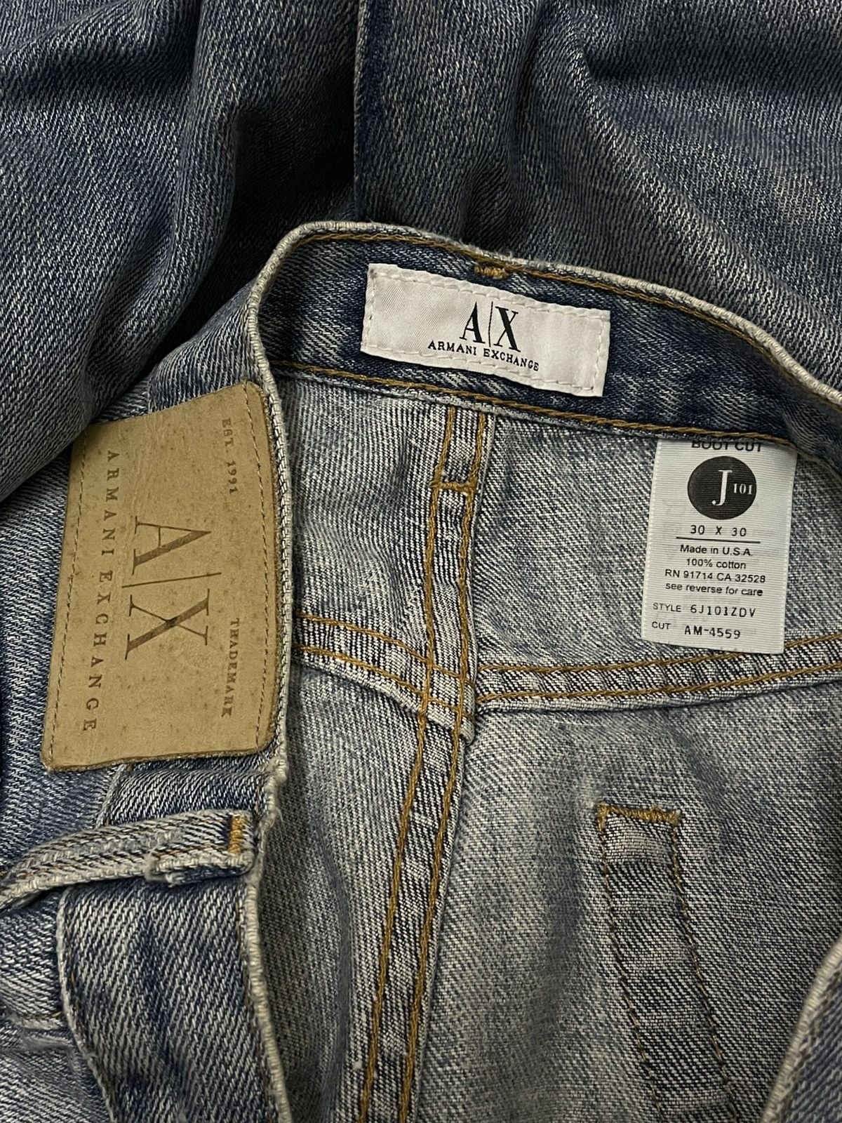 Armani Exchange Vintage Designer Armani Exchange Distressed Blue Denim Size US 30 / EU 46 - 14 Thumbnail